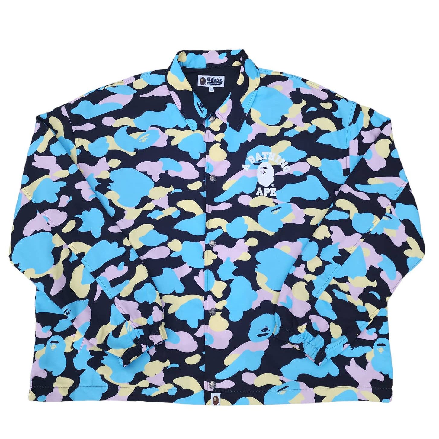 Bape Bape Jacket Button Down Chest Logo Cotton Candy Grailed