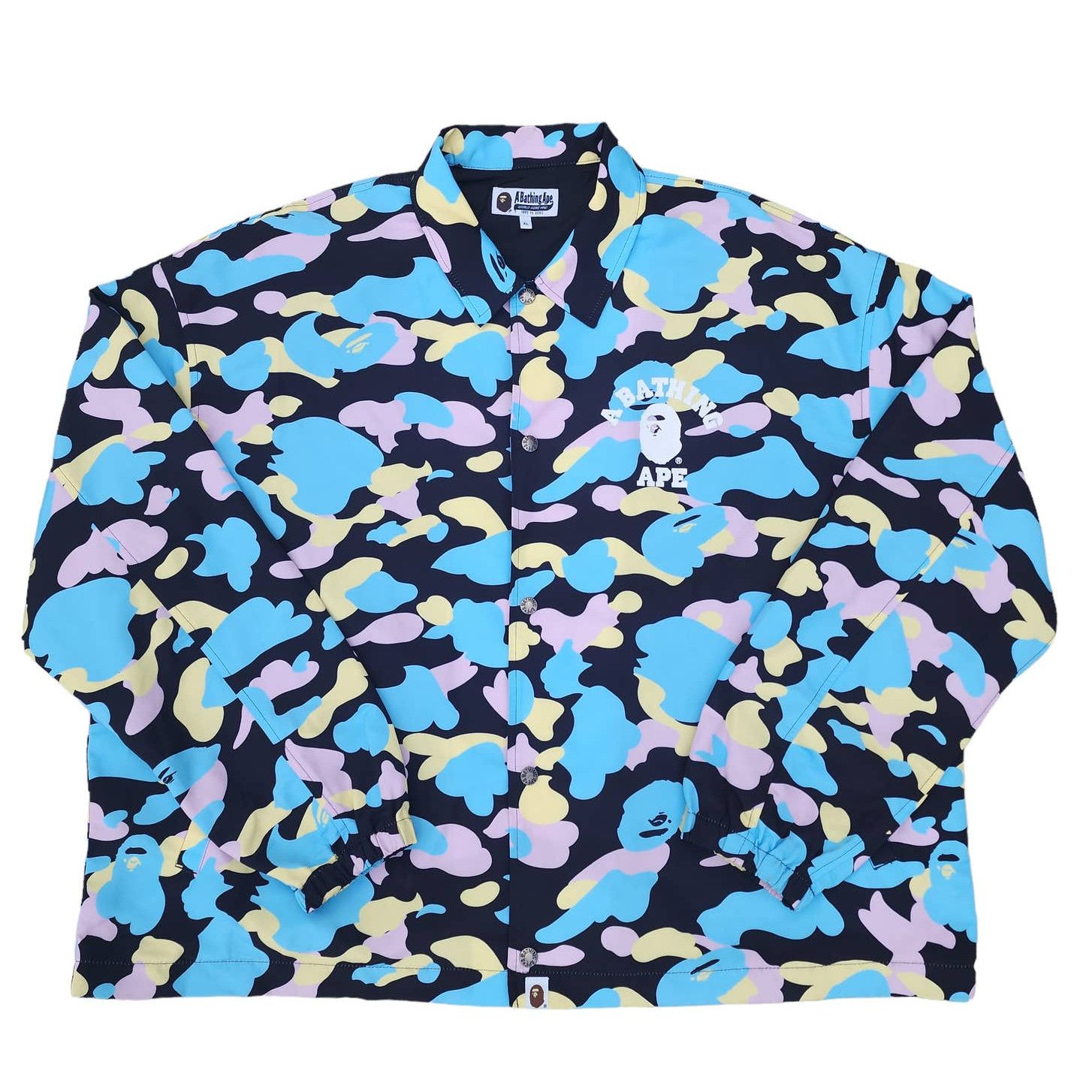 Bape Bape Jacket Button Down Chest Logo Cotton Candy | Grailed