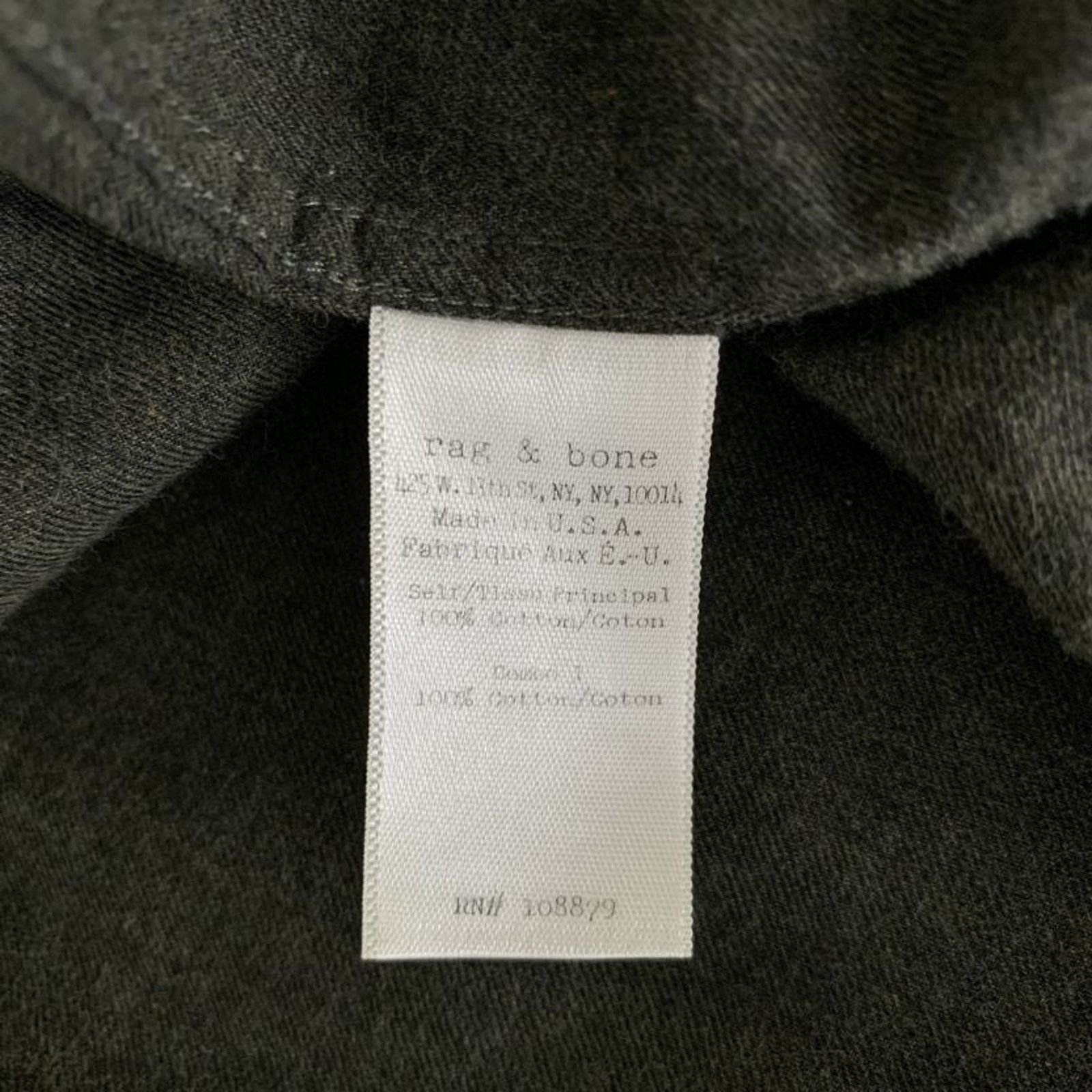 Rag & Bone RAG & BONE S Grey Cotton Pointed Collar Long Sleeve Shirt Size US S / EU 44-46 / 1 - 5 Thumbnail