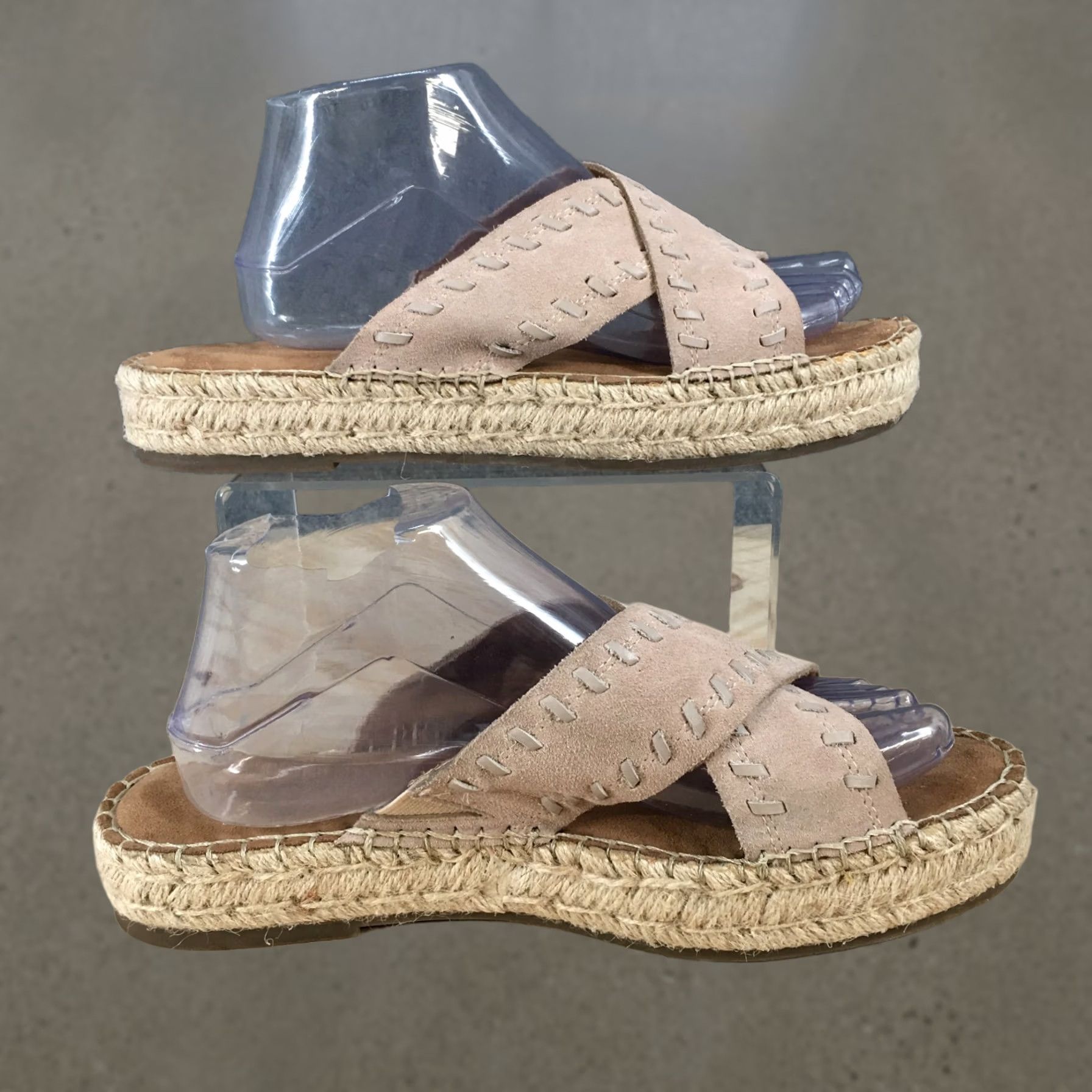 Vintage Aerosoles Sandals Womens 10 Casual Slip On Cross Strap Slide Espadrille Brown Size US 10 / IT 40 - 1 Thumbnail