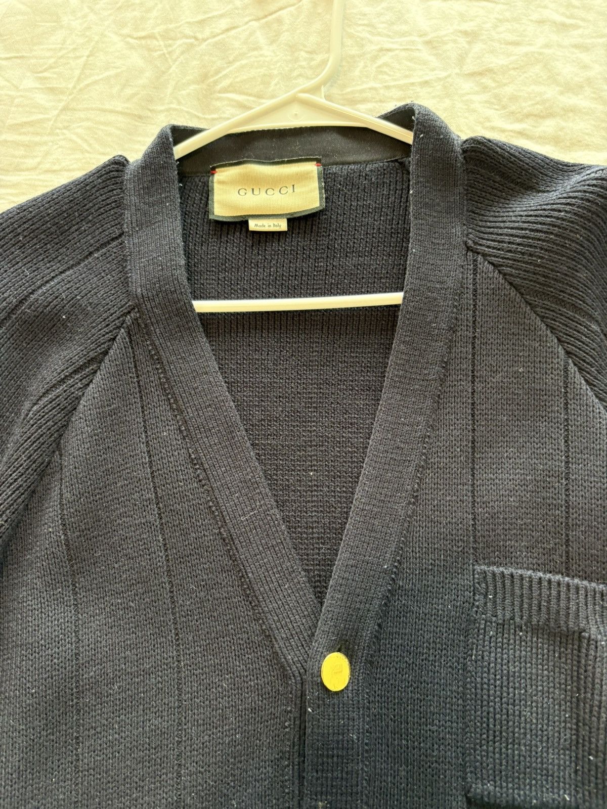 Gucci Gucci Men's Navy Cardigan Sweater Size US M / EU 48-50 / 2 - 6 Thumbnail