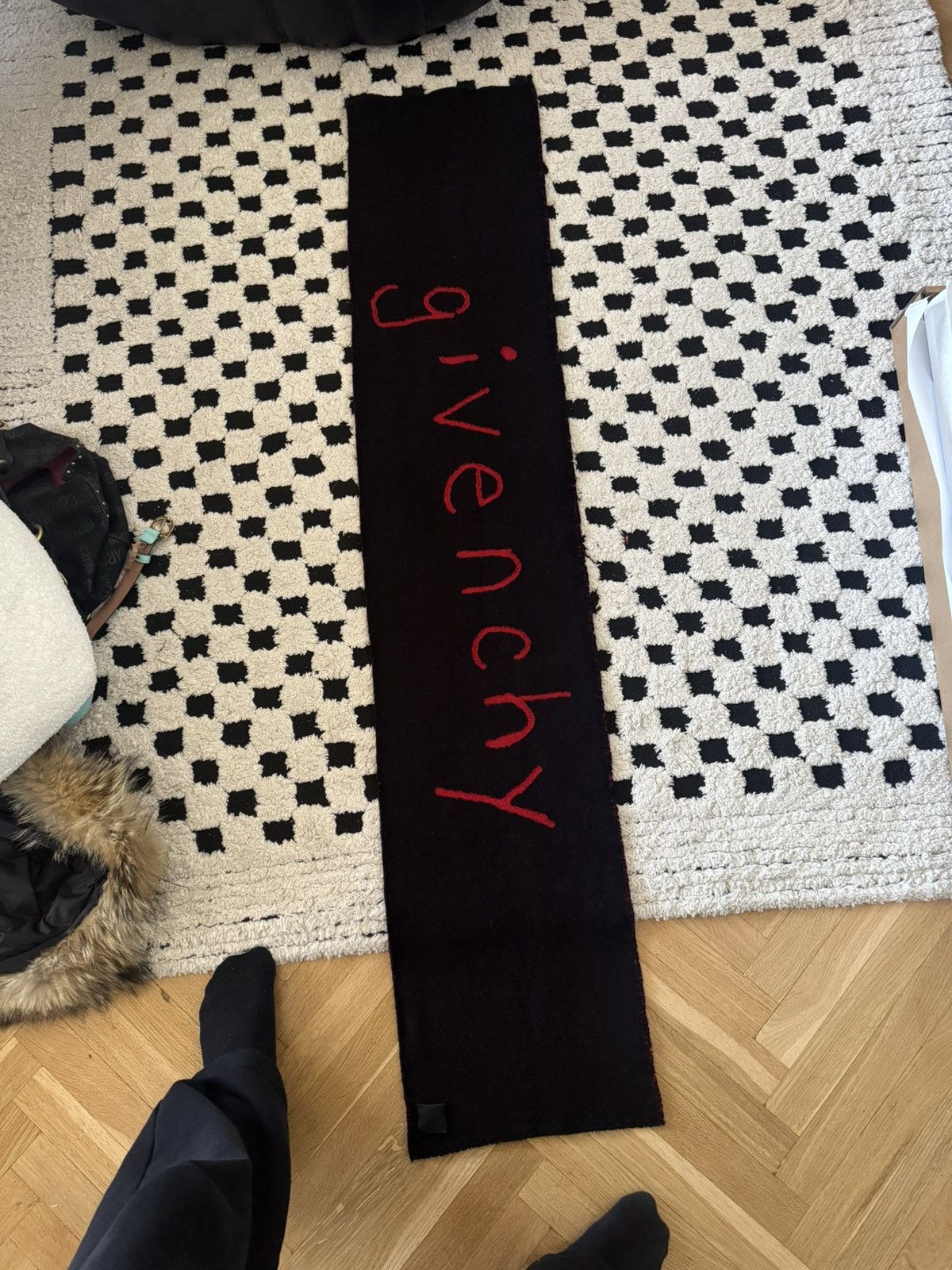 Givenchy Givenchy Big Logo Wool Knit Scarf Designer Luxury Black Rare Size ONE SIZE - 2 Thumbnail