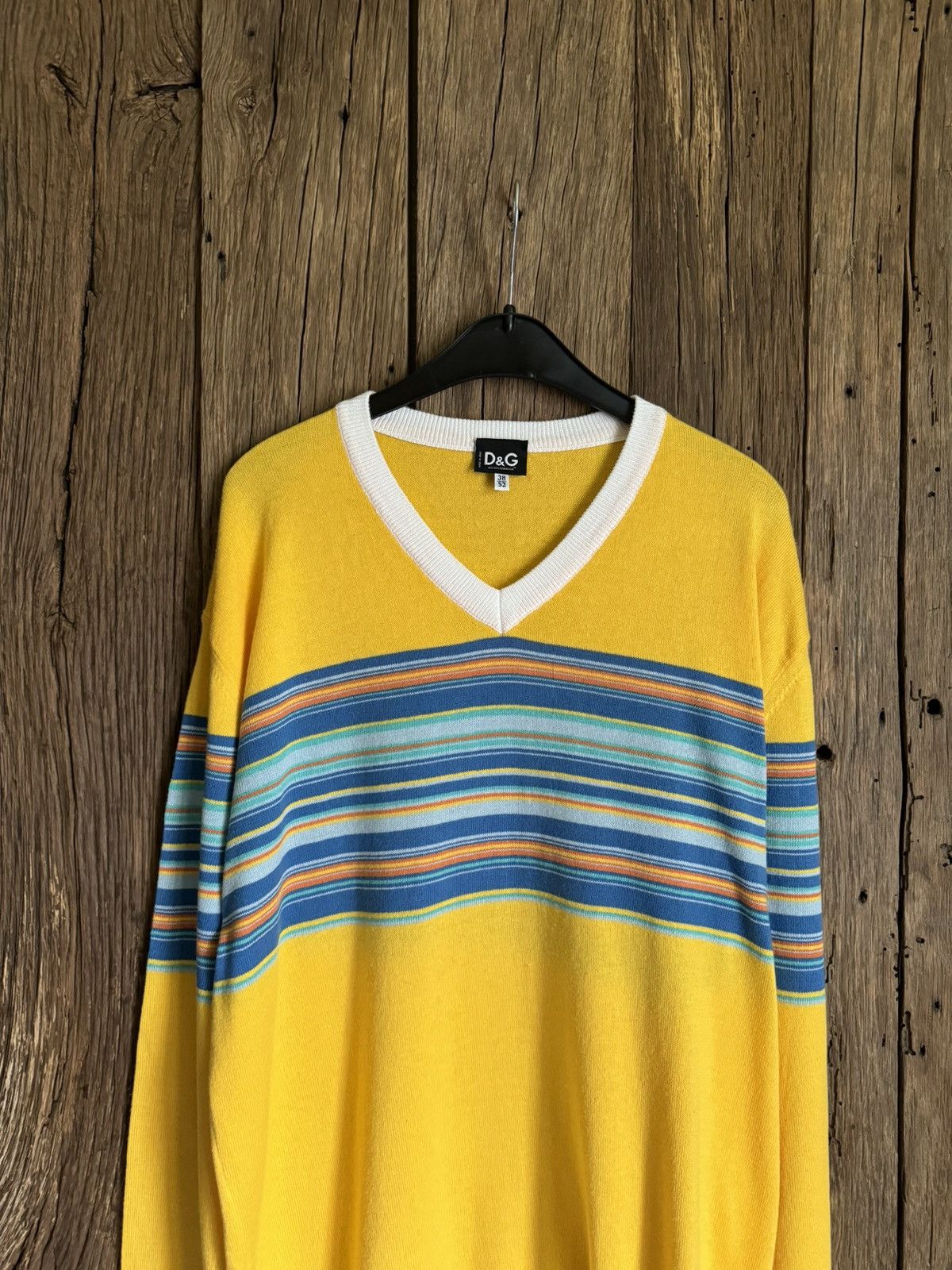 Dolce & Gabbana × Vintage Vintage Dolce & Gabbana V-neck Cotton Light Sweater Size US L / EU 52-54 / 3 - 2 Thumbnail