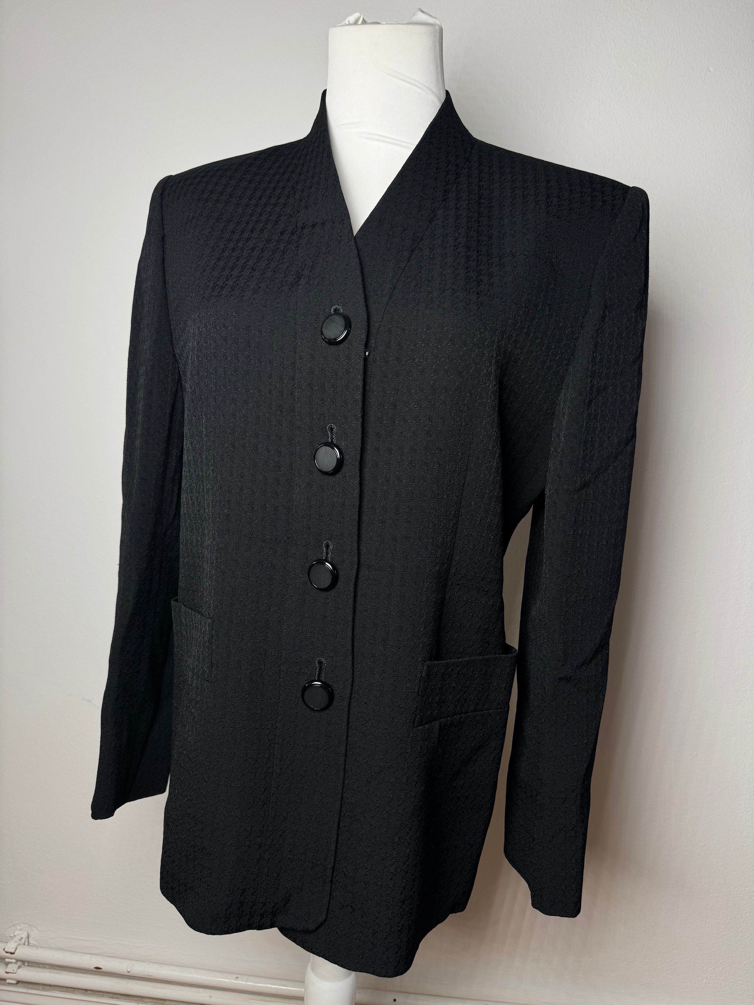 Vintage Wool Blazer / Short Trenchcoat M/L black