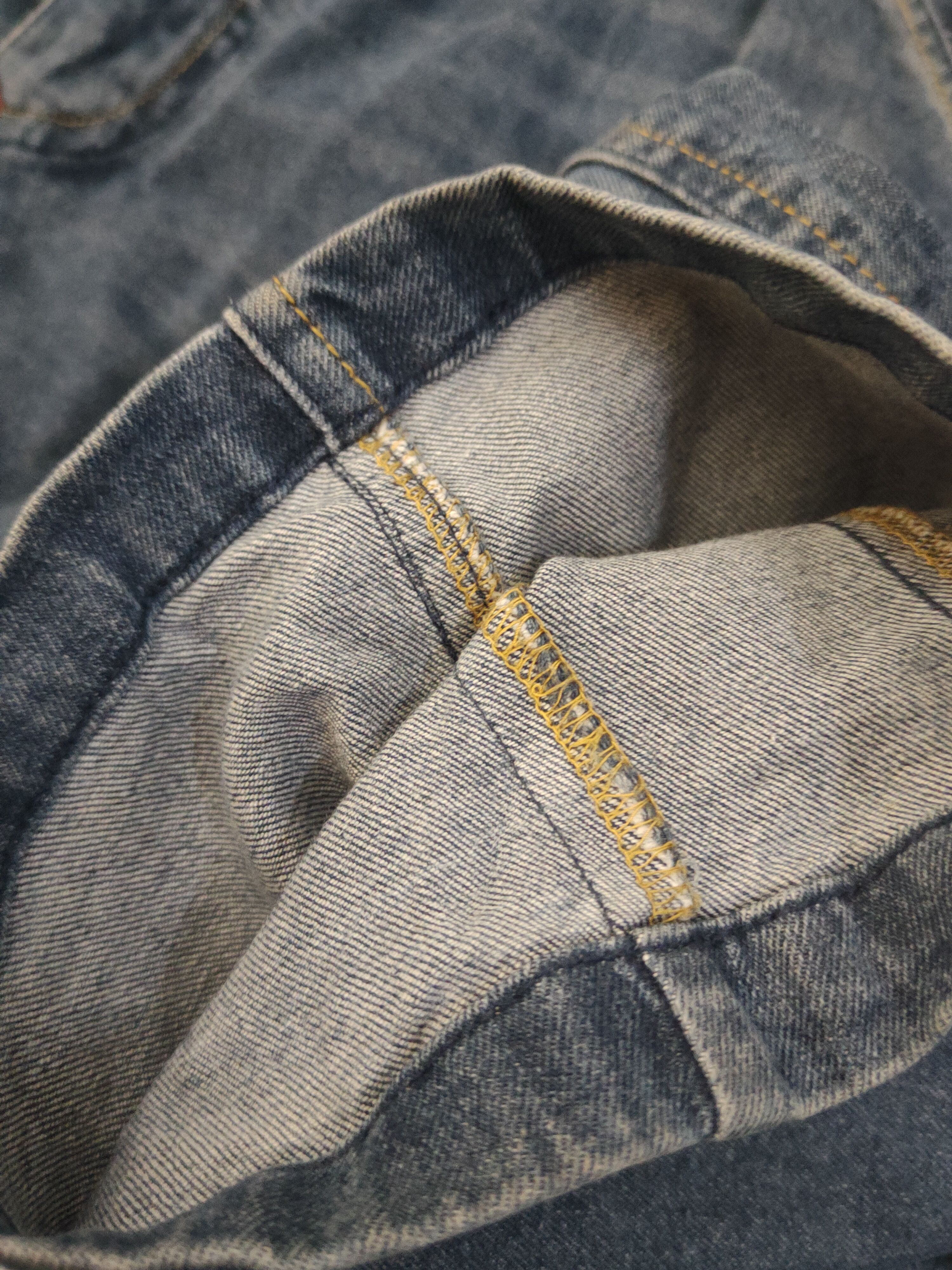 Japanese Brand FieldCore Dark Blue Distressed Ripped Jeans #W2005 Size US 35 - 13 Thumbnail