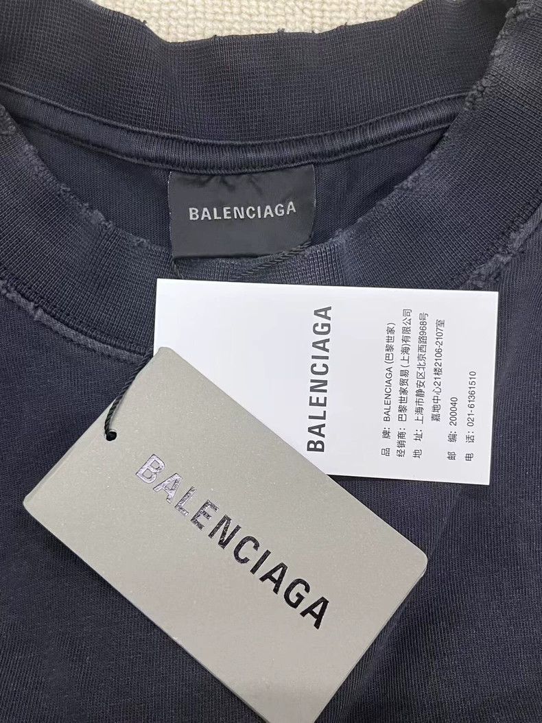 Balenciaga Balenciaga Tape Letter Logo Printed Jersey Crew Neck Loose Size US XS / EU 42 / 0 - 4 Thumbnail