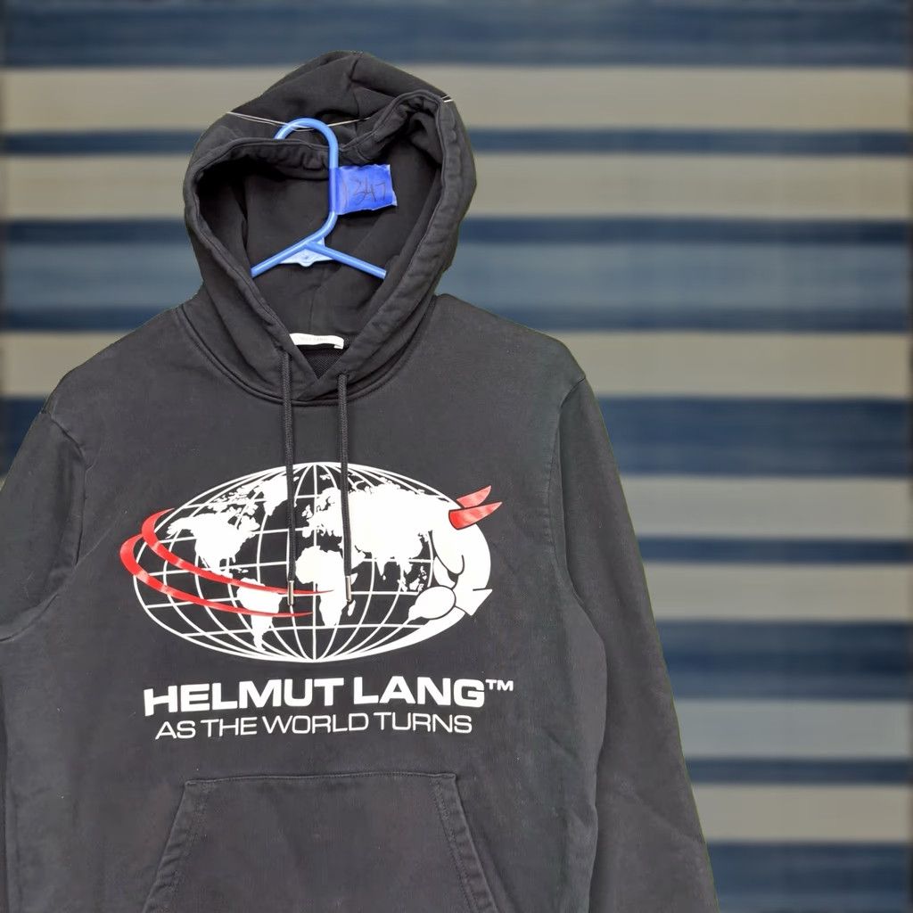 Helmut Lang HELMUT LANG Hoodie Mens Small Pullover Crew Neck Hooded Black Cotton Fleece 90s Designer Size US S / EU 44-46 / 1 - 1 Thumbnail