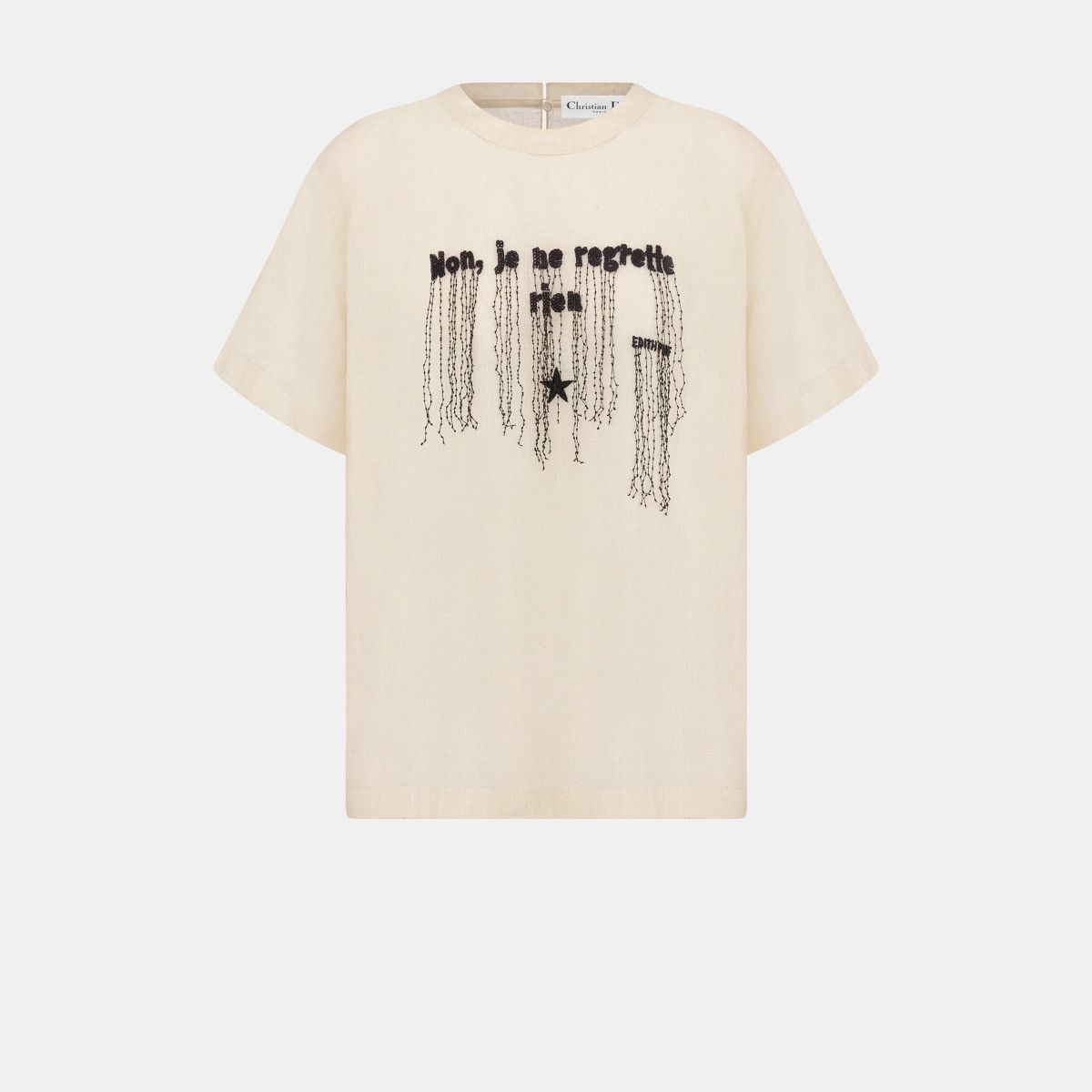 Dior o1bcso1str0225 Embroidered T-Shirt in Ecru Size S / US 4 / IT 40 - 1 Thumbnail