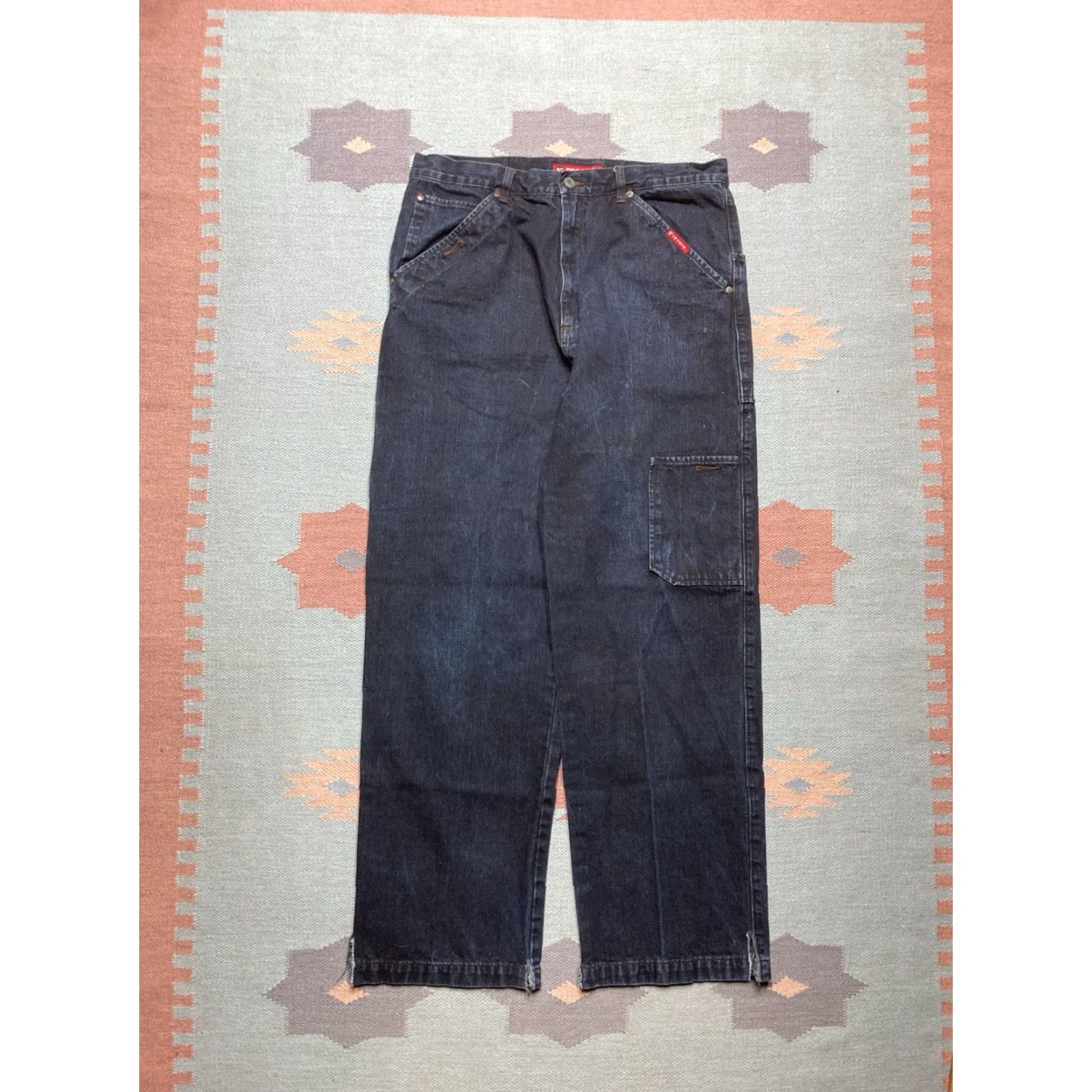 Vintage Vtg Y2K Baggy Jeans Carpenter Wide-Leg JNCO Style Hip Hop Reverb 34x31 Men Blue Jeans Wide-Leg Mens 34 31 Size US 34 / EU 50 - 6 Thumbnail