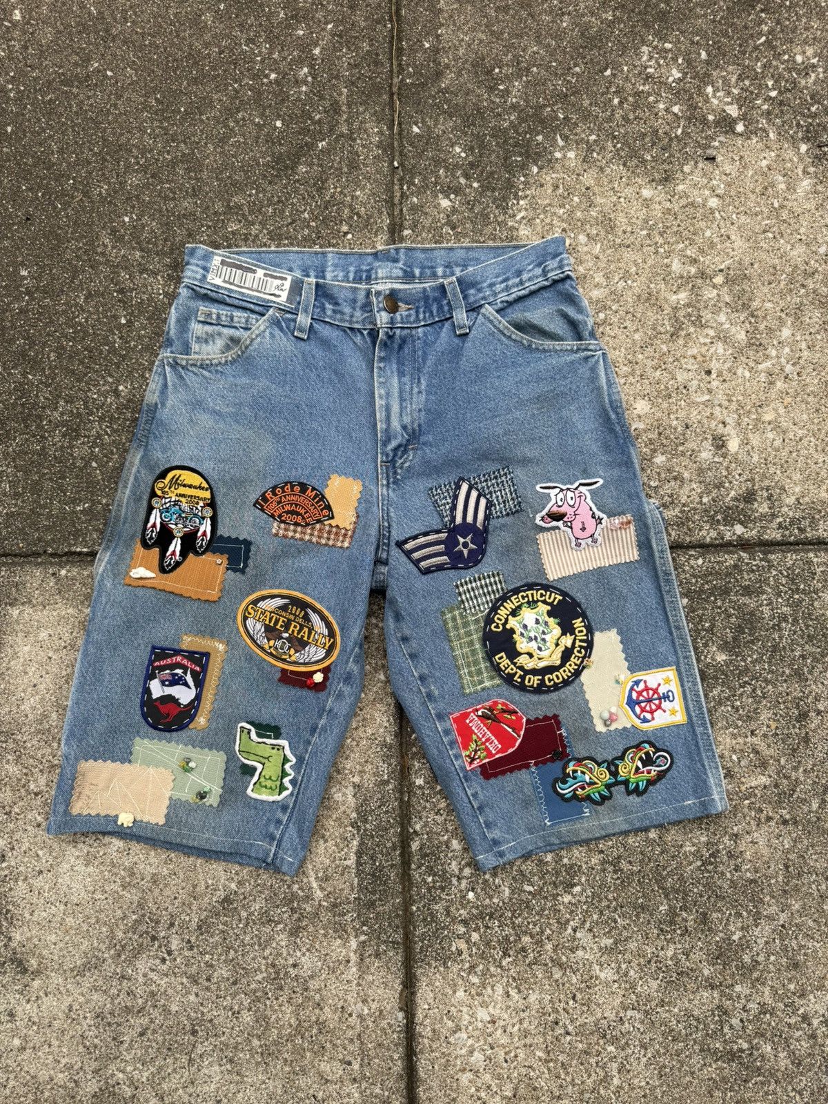 Dickies Custom Rework Light Blue Faded 1of1 Shorts - Patchwork Size US 30 / EU 46 - 1 Thumbnail