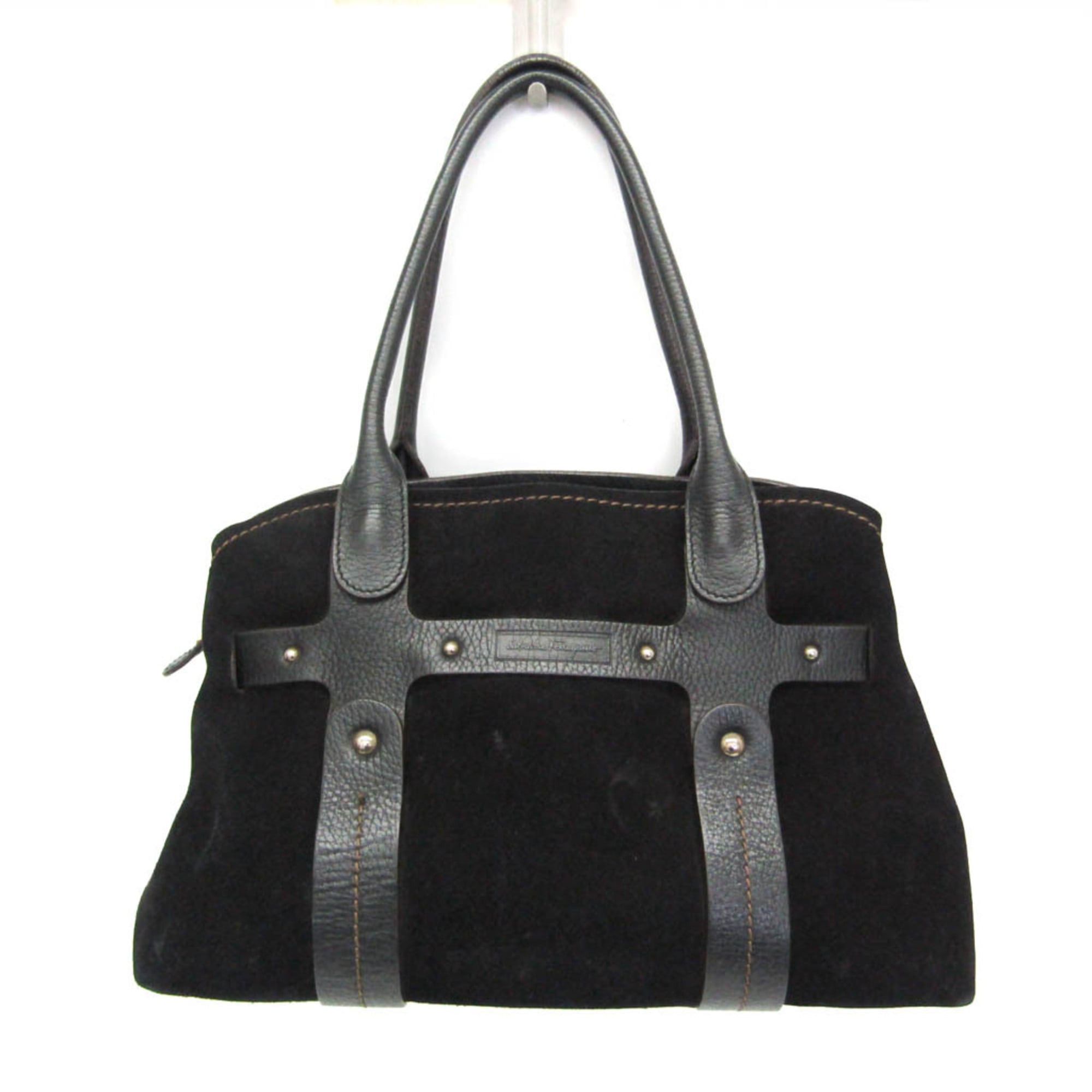 Salvatore Ferragamo Salvatore Ferragamo EE-21 7987 Women's Suede,Leather Handbag Black Size ONE SIZE - 1 Thumbnail