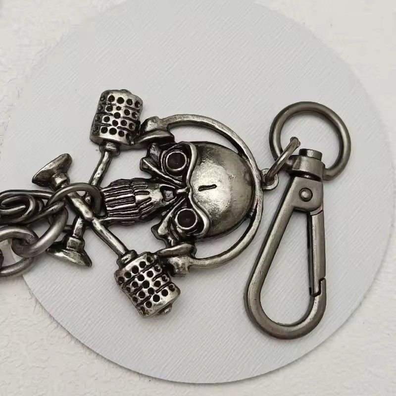 Jewelry Retro Skull Silvery Bilayer Body Pant Waist Chain Size ONE SIZE - 7 Thumbnail