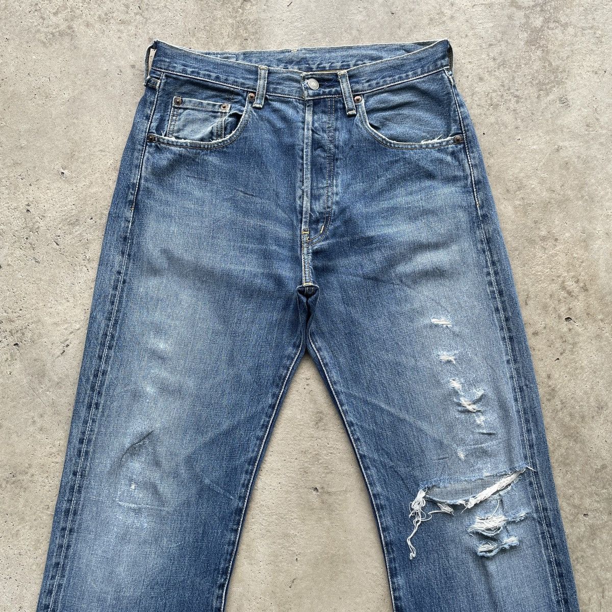 Levi's Vintage Clothing W32💥 Levis 503 Big E Vintage Distressed Jeans Faded Pants Size US 32 / EU 48 - 3 Thumbnail