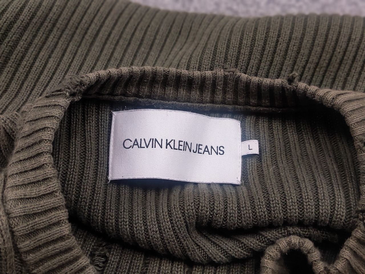 Calvin Klein 205W39NYC Calvin Klein Raf Simons Distressed Military Ribbed Sweater Size US L / EU 52-54 / 3 - 15 Thumbnail