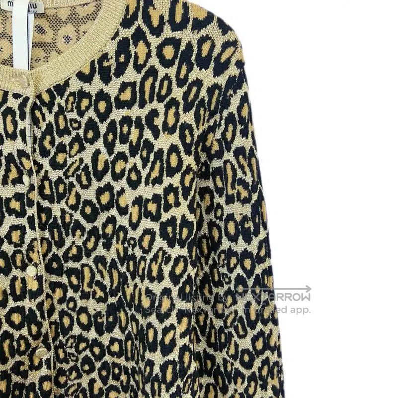 Miu Miu Miu Miu Animal Print Short Sleeve Cardigan . Size XS / US 0-2 / IT 36-38 - 3 Thumbnail