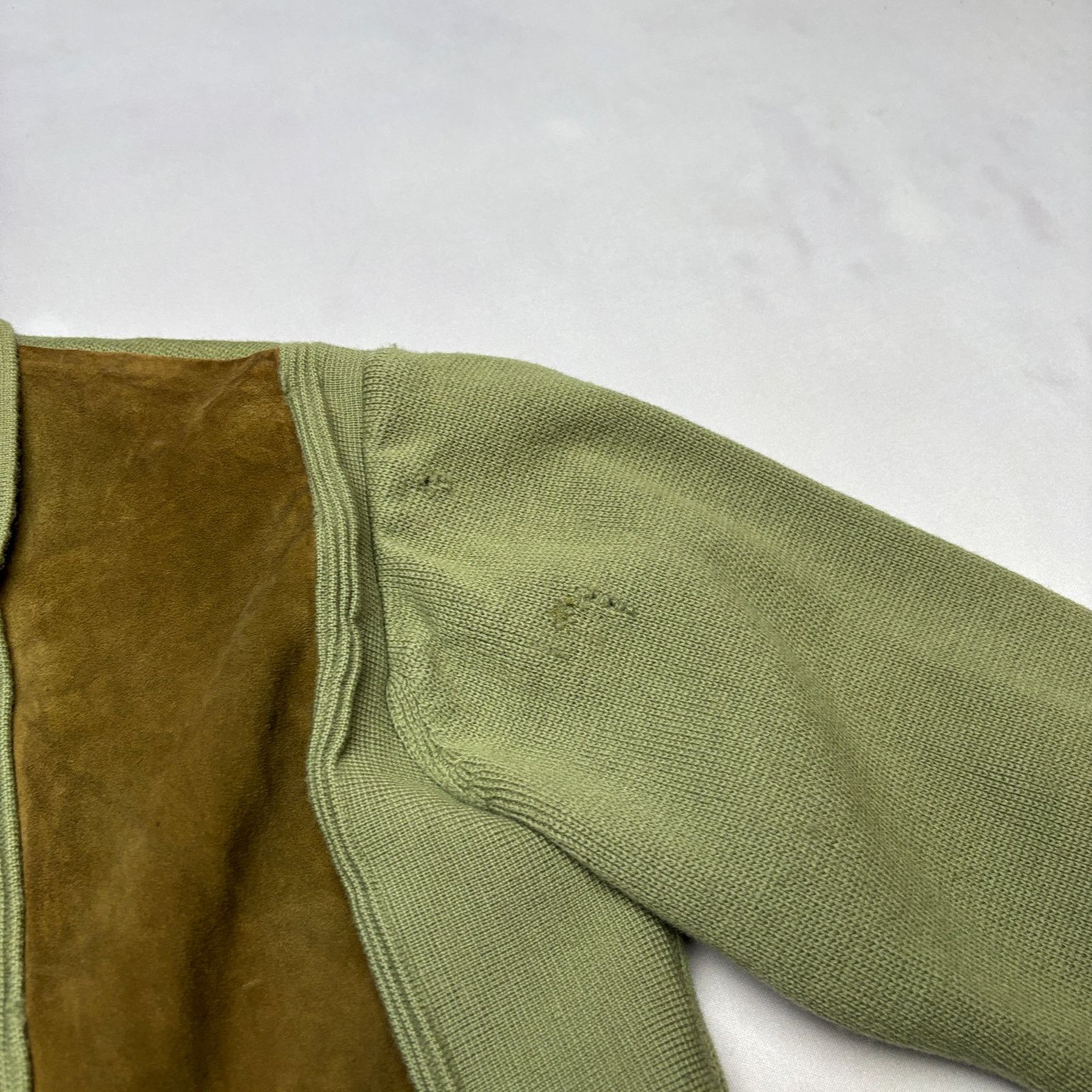 Vintage Vintage 40s 50s Wool Knit Suede Cardigan Sweater Ricky M Size US M / EU 48-50 / 2 - 14 Thumbnail