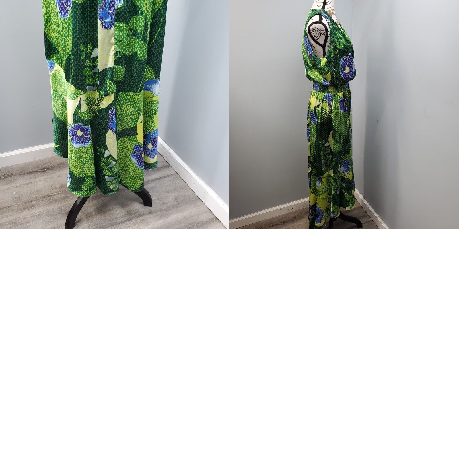 White House Black Market White House Black Market Maxi Dress Womens Size 6 Multicolor Floral Smocked Waist V Neck Sleeveless 100% Polyester Size M / US 6-8 / IT 42-44 - 8 Thumbnail