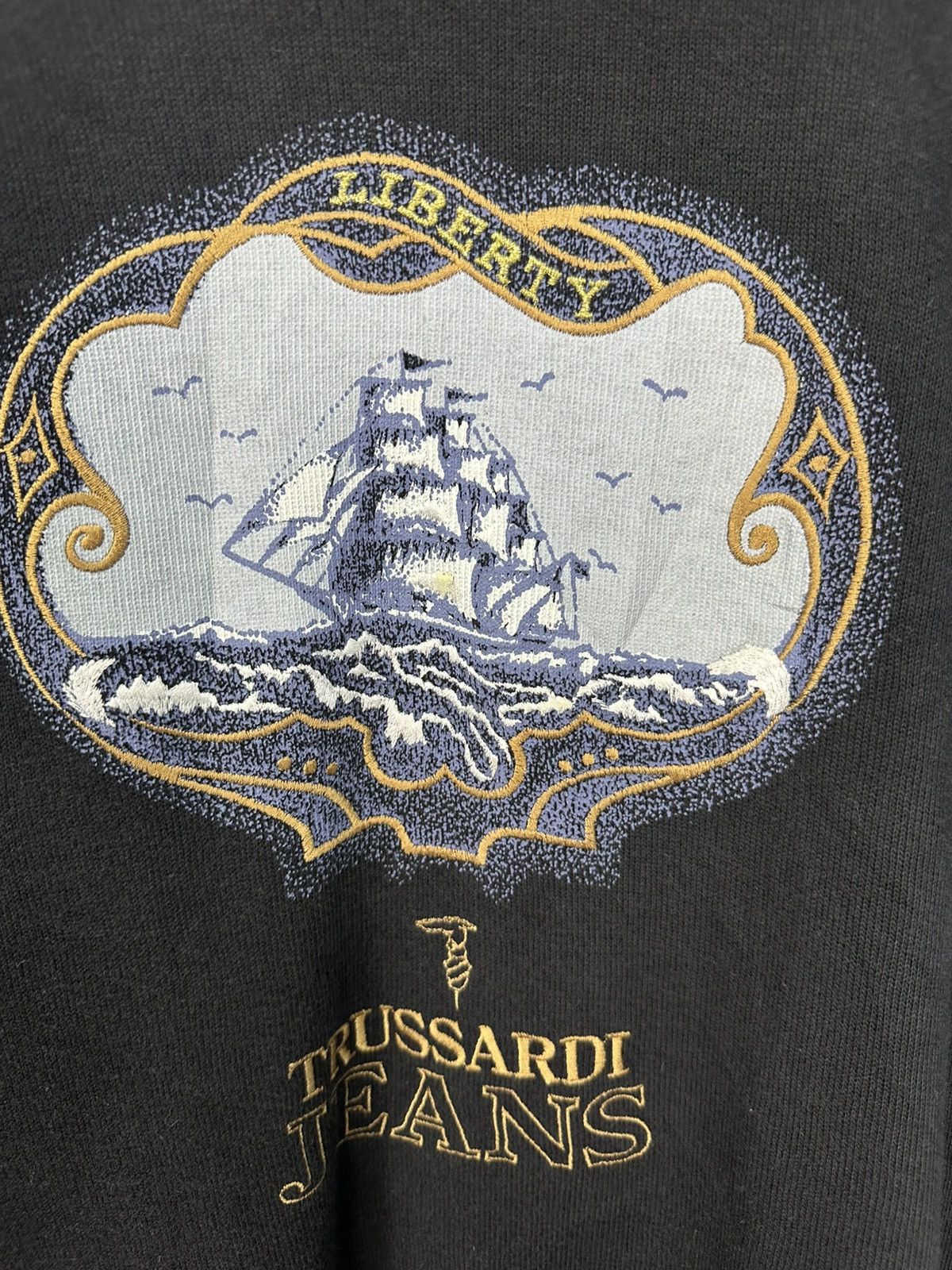 Trussardi Vintage Trussardi Jeans Liberty Logo Baggy Crewneck Z462 Size US L / EU 52-54 / 3 - 8 Thumbnail