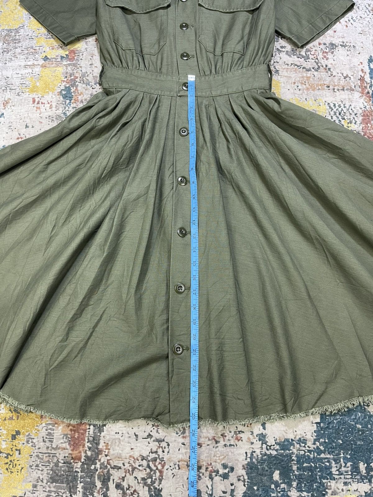 MOUSSY Azul By Moussy Olive Green Military Full Button Dress Size S / US 4 / IT 40 - 8 Thumbnail