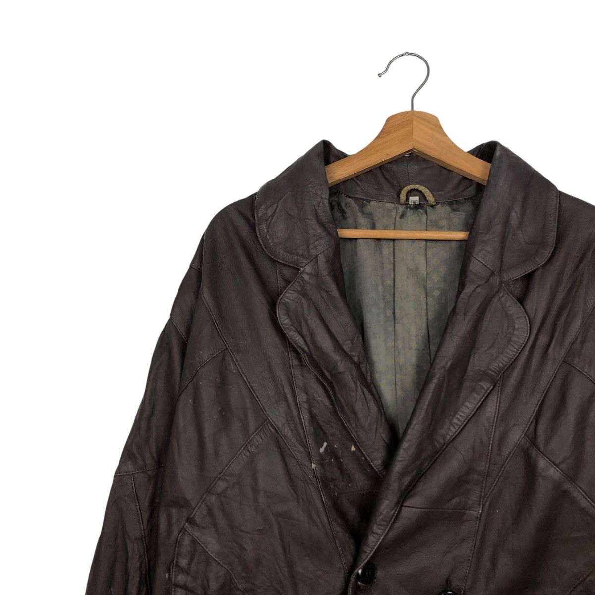 Japanese Brand 📌Vintage Leather Jacket Delta Double Breast Size US M / EU 48-50 / 2 - 7 Thumbnail