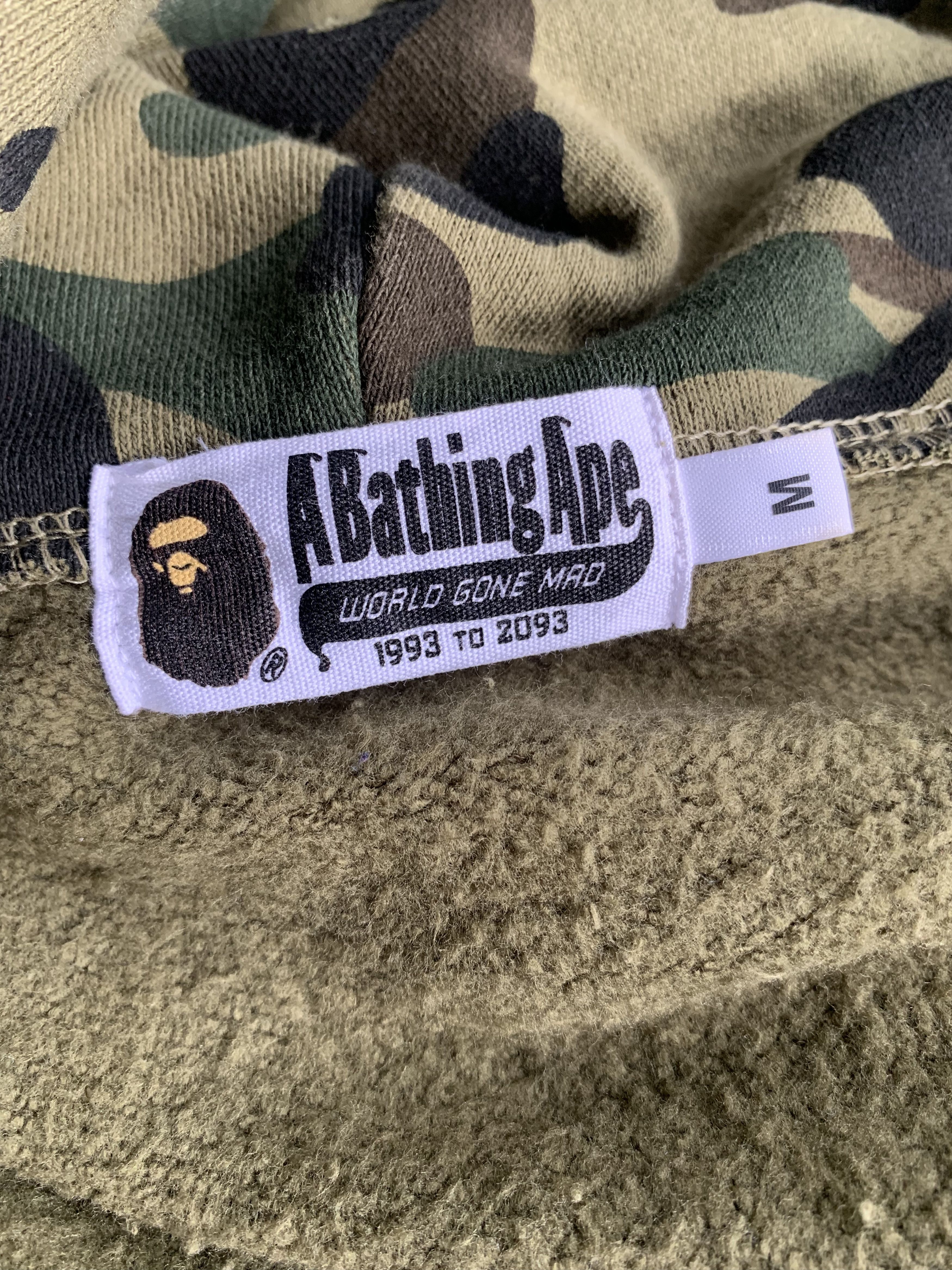 Bape Bape shark hoodie green camo Size US M / EU 48-50 / 2 - 7 Thumbnail
