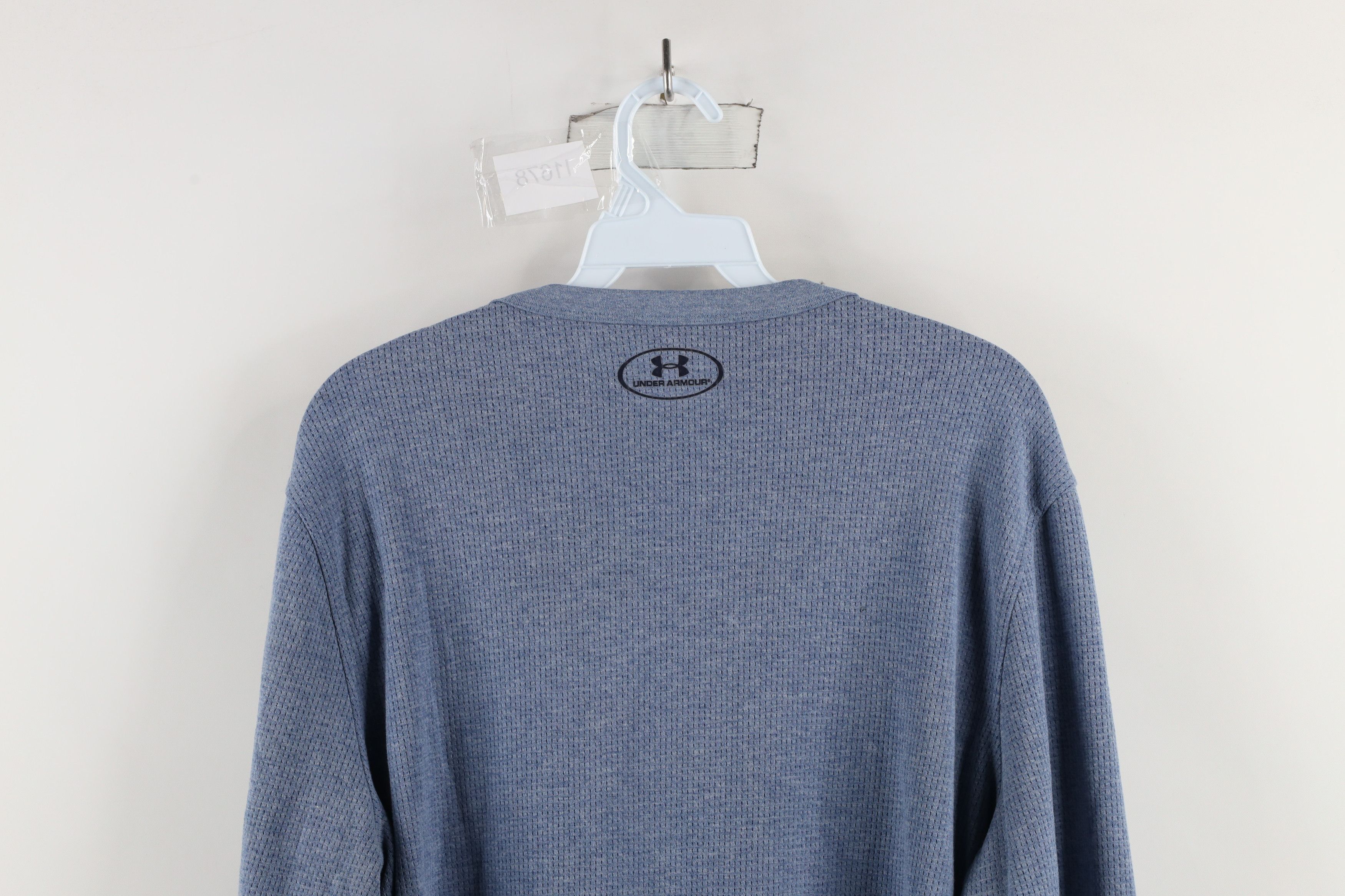 Under Armour × Vintage Under Armour Loose Thermal Waffle Knit Henley T-Shirt Blue Size US L / EU 52-54 / 3 - 10 Thumbnail