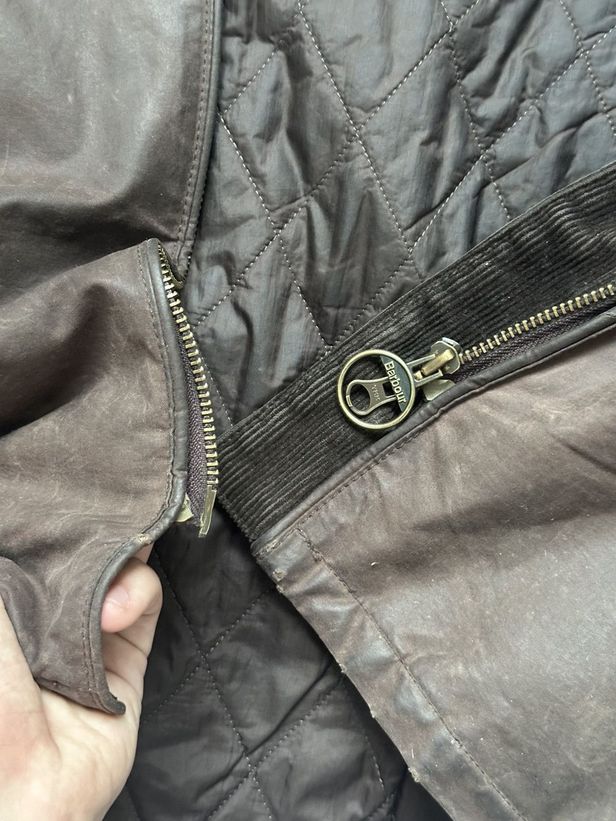 Barbour Vintage Wax Barbour Zip Jacket Distressed Fit Brown Size L / US 10 / IT 46 - 13 Thumbnail