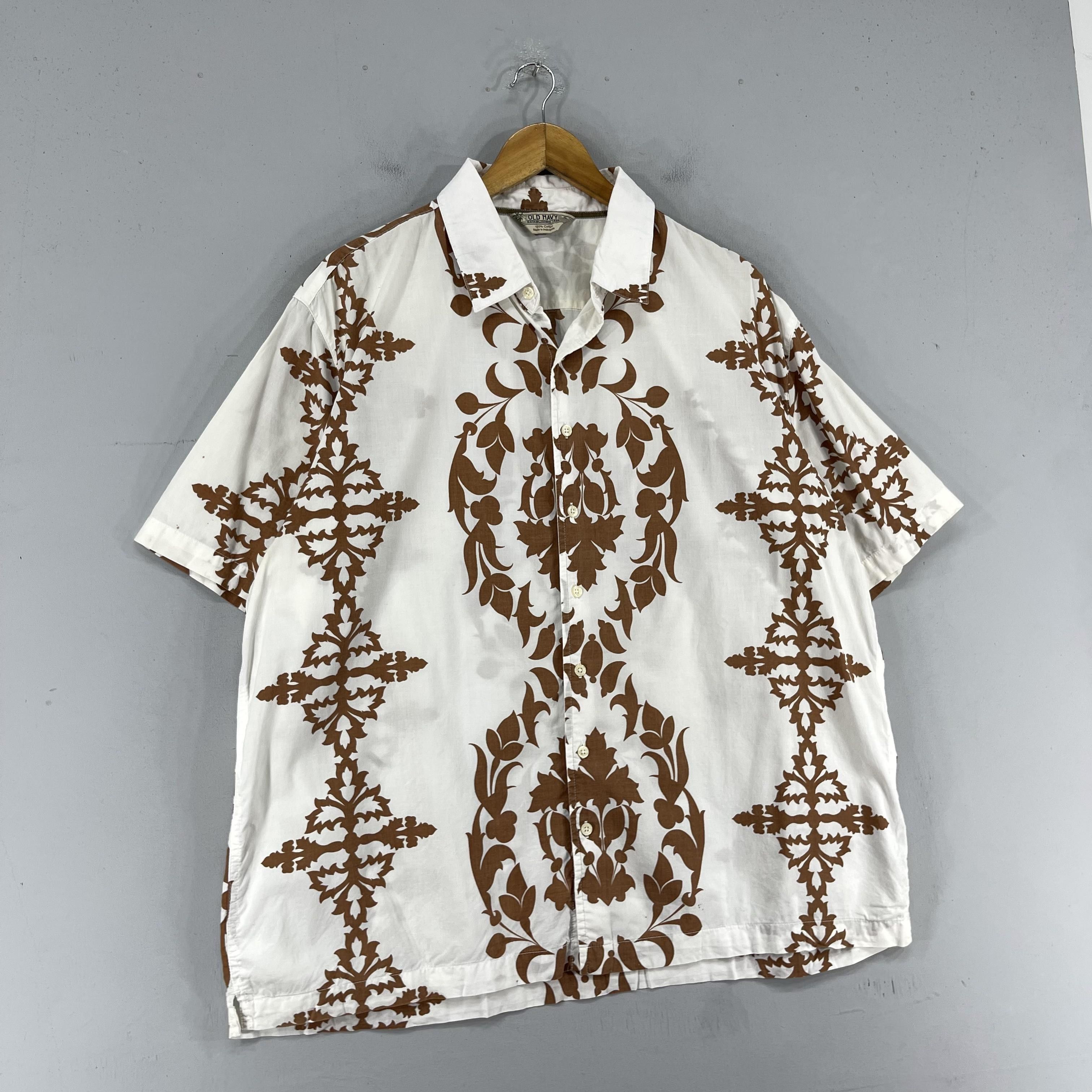 Native × Old Navy Vintage OLD NAVY Hawaii Tribal Native Motive Printed Shirt Size US XL / EU 56 / 4 - 3 Thumbnail