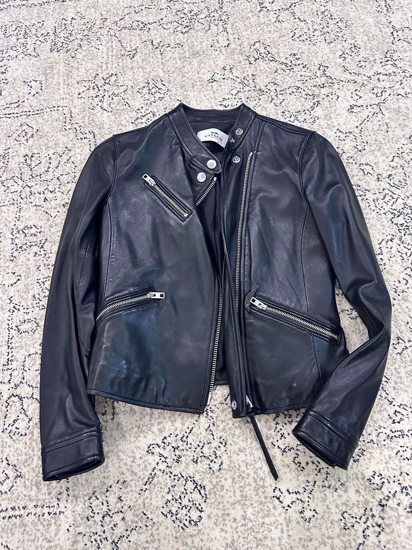COACH Leather Moto Jacket XS