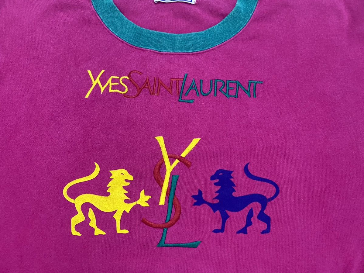 Vintage × Yves Saint Laurent VINTAGE 80s YSL TWO LION SWEATSHIRT CREWNECK DESIGN Size US M / EU 48-50 / 2 - 6 Thumbnail