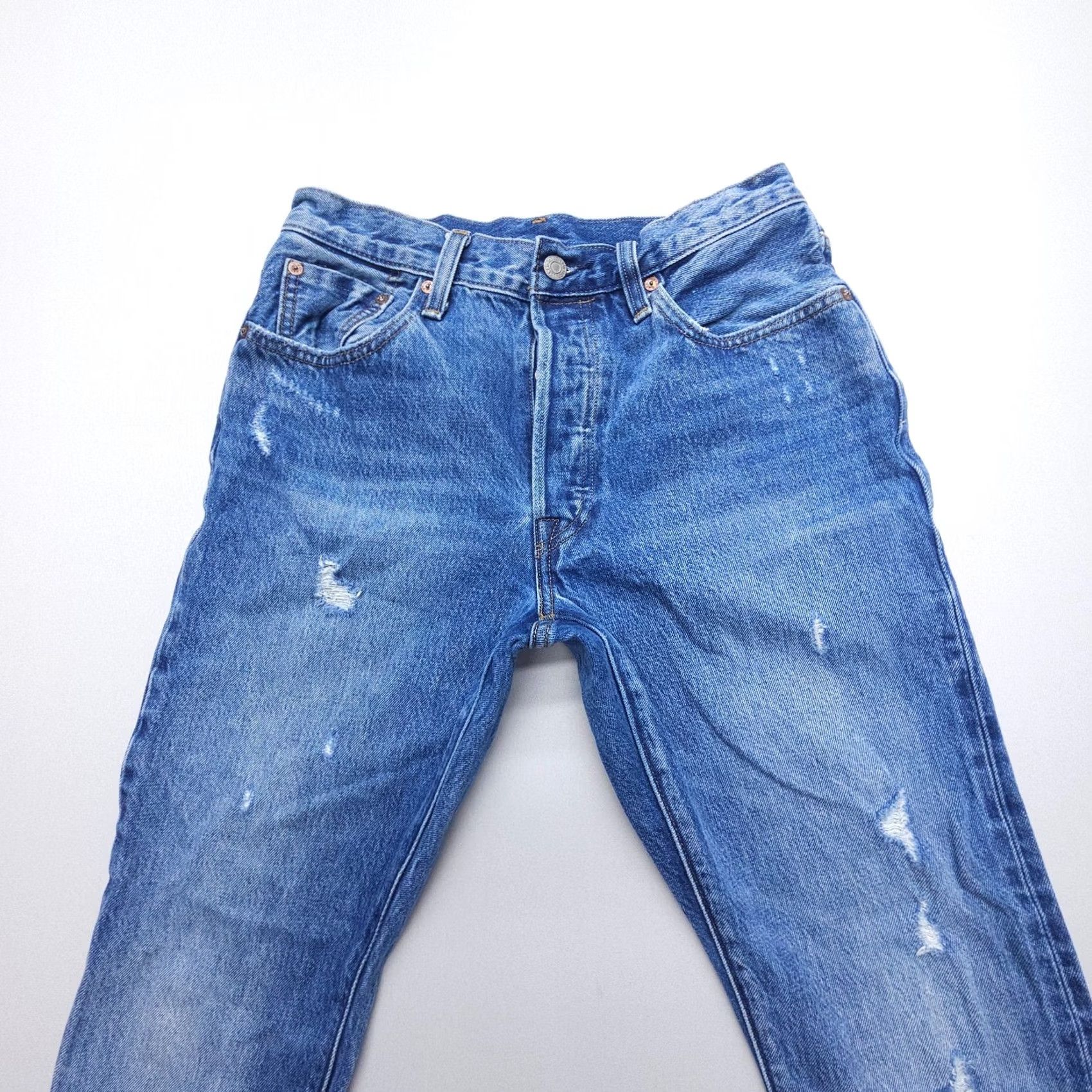 Levi's Levi's 501 Jeans Womens Slim Straight Button Fly 28x28 Blue Denim High Rise Regular Length 5-Pocket USA 501 Series Womens Size 28" / US 6 / IT 42 - 5 Thumbnail