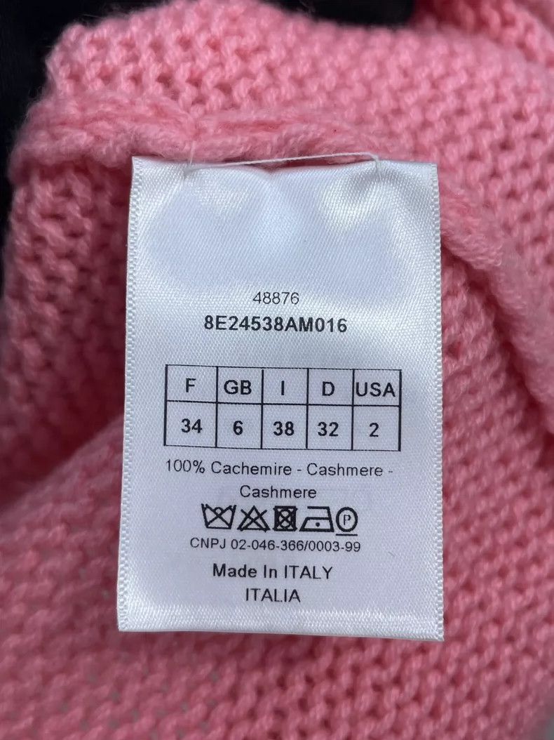 Dior Dior Pink No. 8 letter knitted cashmere sweater 2504-Nextar Size XXS / US 00 / IT 34 - 6 Thumbnail