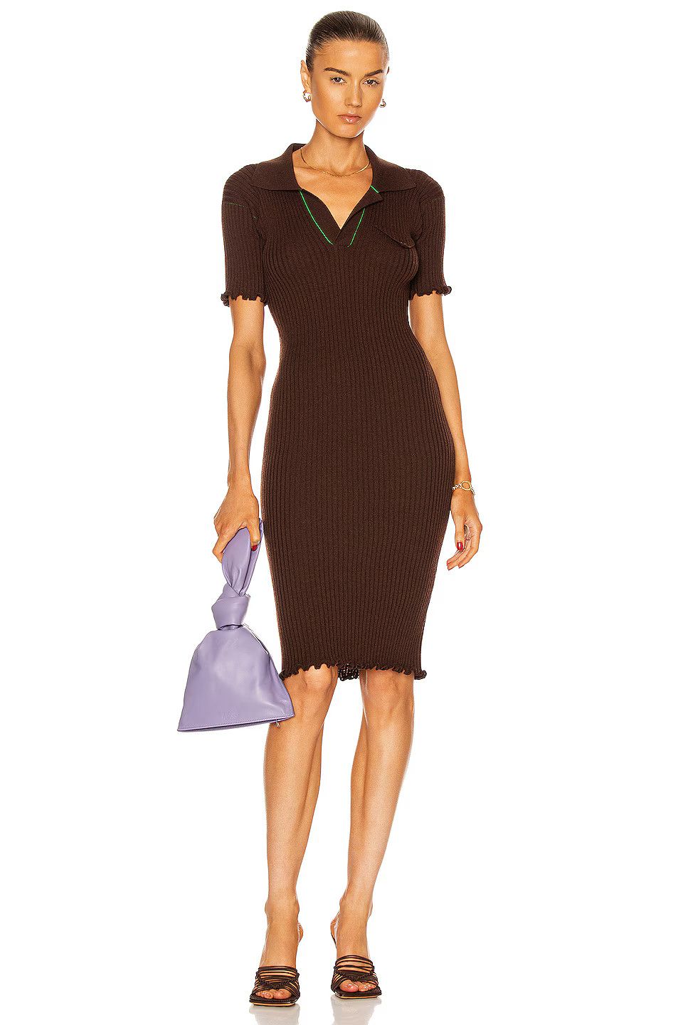 Bottega Veneta o1loc1c0824 656278 Dress in Dark Ebony Size L / US 10 / IT 46 - 2 Thumbnail