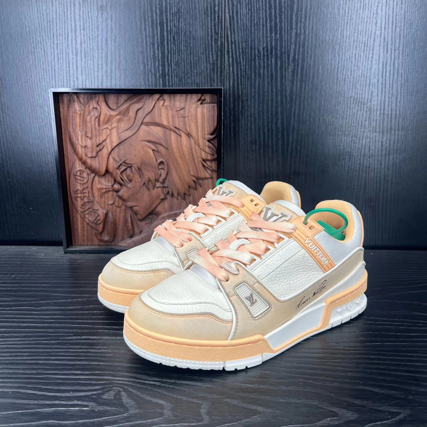 Louis Vuitton LV Trainer Orange/White 36.5 Size US 6 / IT 36 - 1 Thumbnail