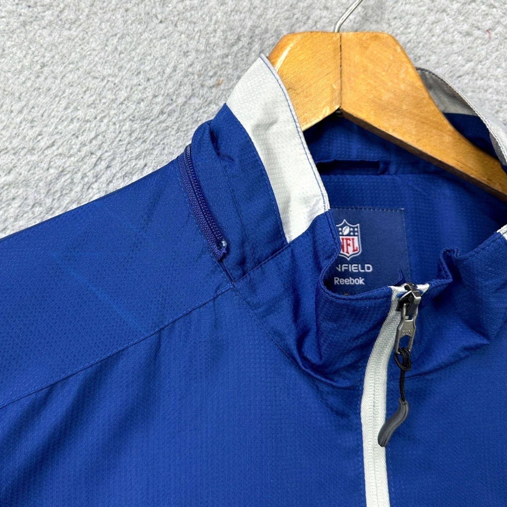 Reebok VINTAGE New York Giants Jacket Full Zip Mens XL Blue Logo Football NFL Onfield Reebok Size US XL / EU 56 / 4 - 7 Thumbnail