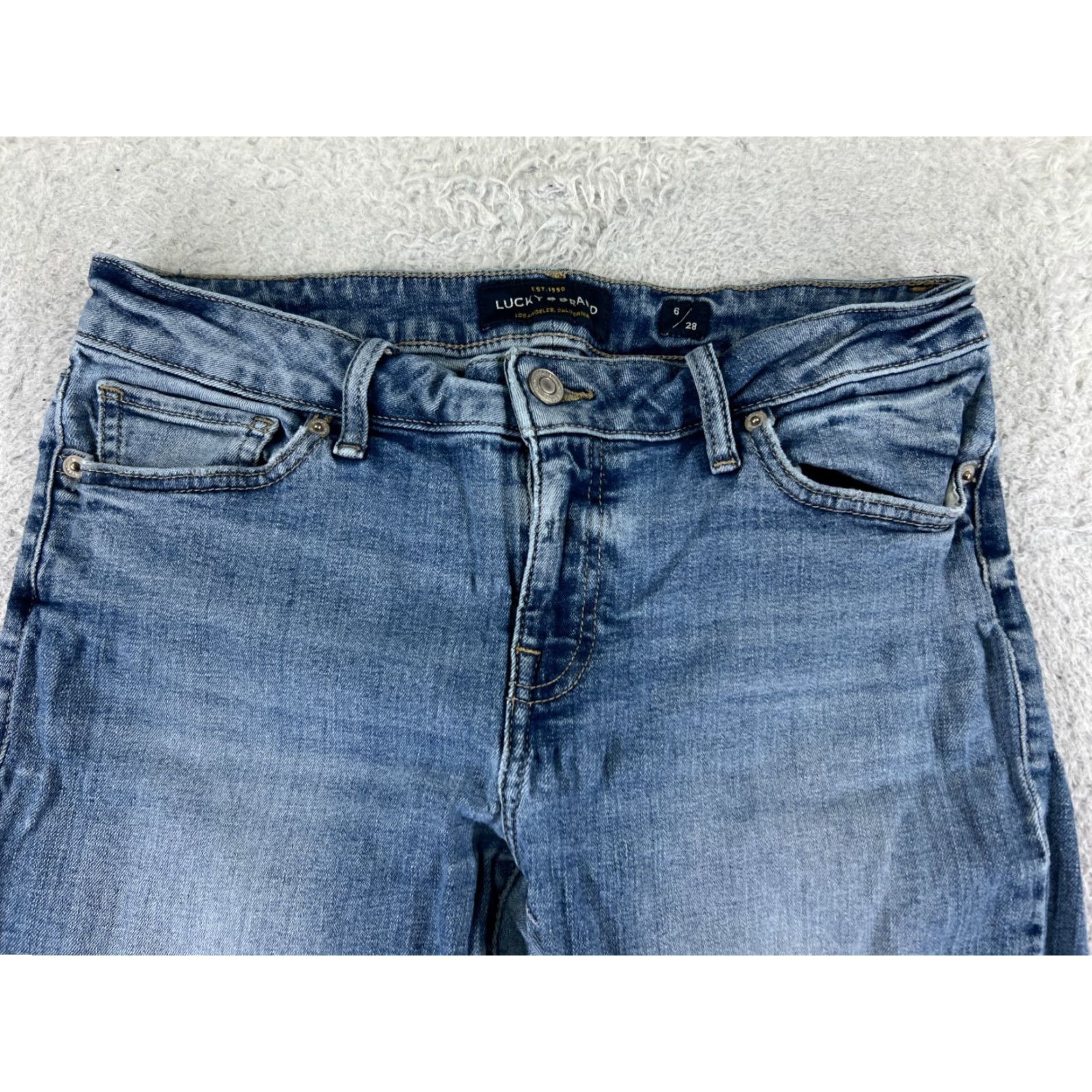 Lucky Brand Lucky Brand Jeans Women 6 Denim Straight Crop 28x23 Blue 5-Pocket USA Vintage 90s Womens Size 28" / US 6 / IT 42 - 4 Thumbnail