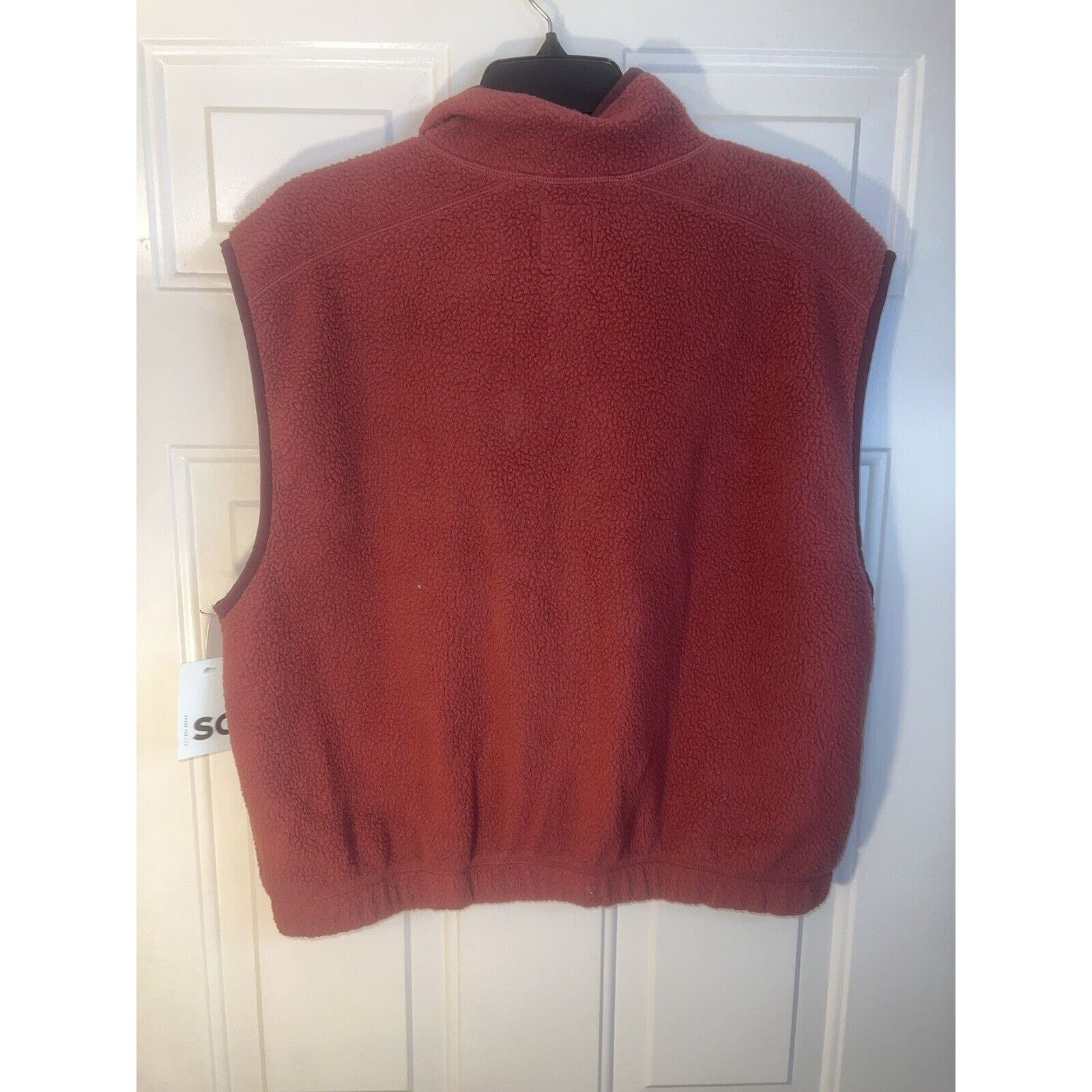 & Other Stories SO Sherpa Vest Jacket Dark Red Large Cozy Fleece Zip Up Size L / US 10 / IT 46 - 5 Thumbnail