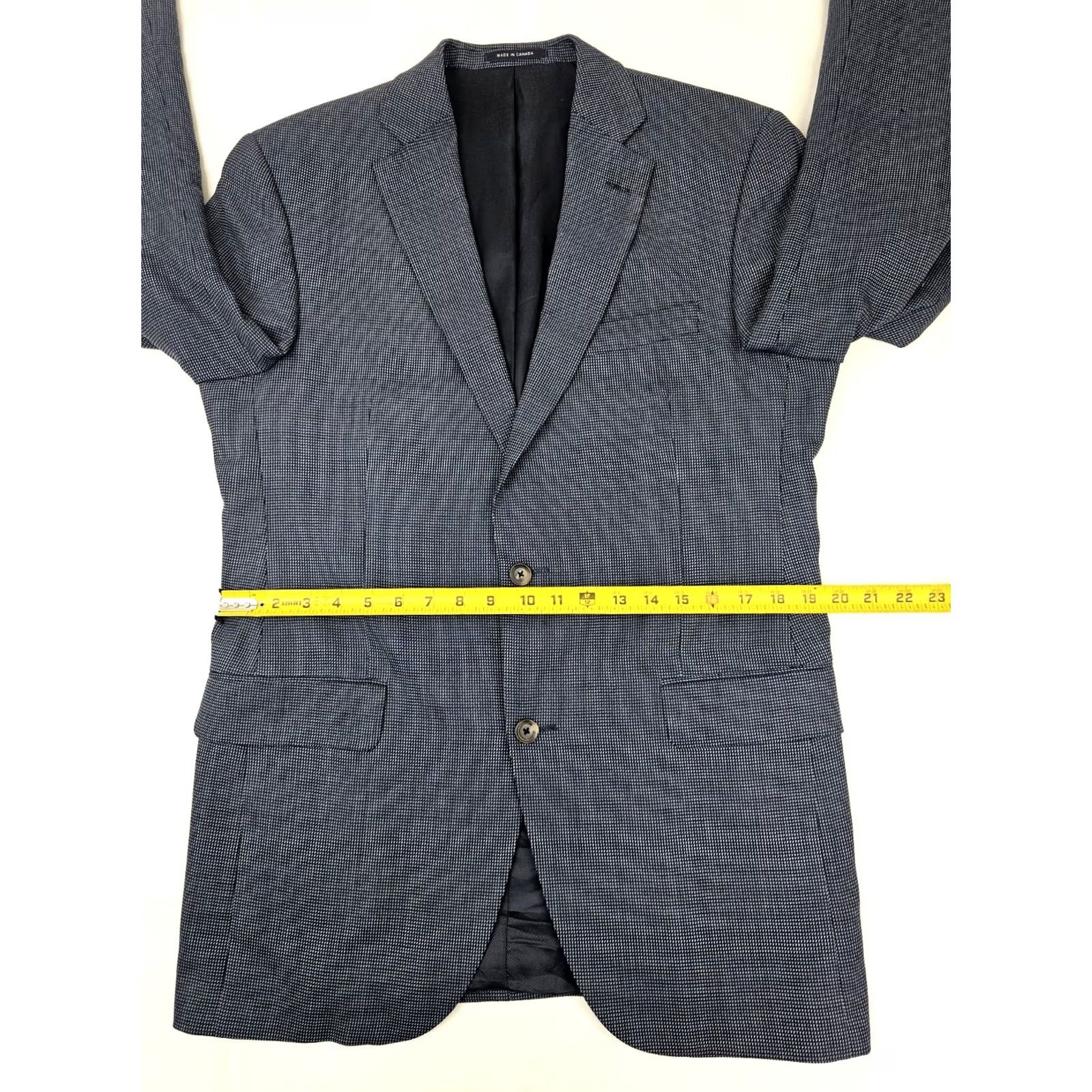 Loro Piana Cremieux Loro Piana 100% Wool Sport Coat Men 40L Blue Nailhead Blazer Size 40R - 3 Thumbnail