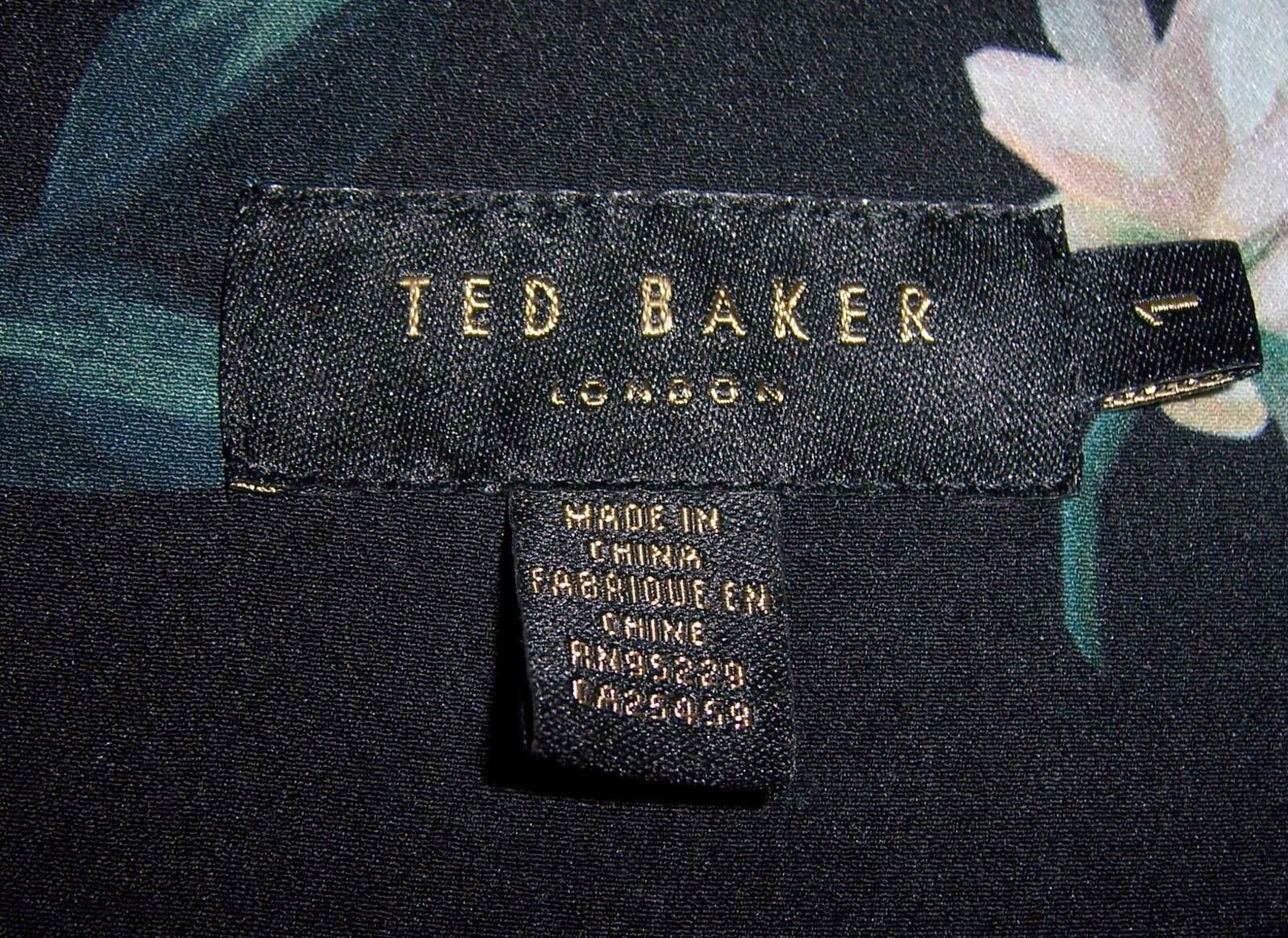 Ted Baker Ted Baker London EBONNY Sandalwood Black Floral Blouse -Sz 1 Size S / US 4 / IT 40 - 4 Thumbnail