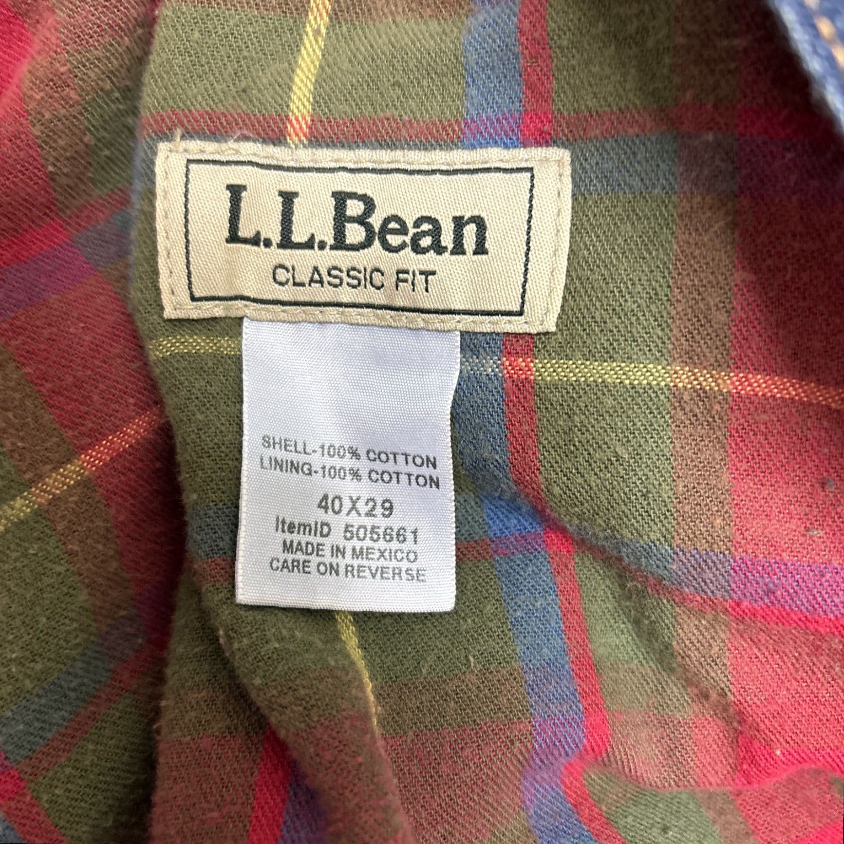 Vintage VINTAGE L.L. Bean Jeans Mens 40x29 Denim Blue Green Flannel Lined Classic Fit Workwear 90s Straight Medium Denim Mens Size US 40 / EU 56 - 7 Thumbnail
