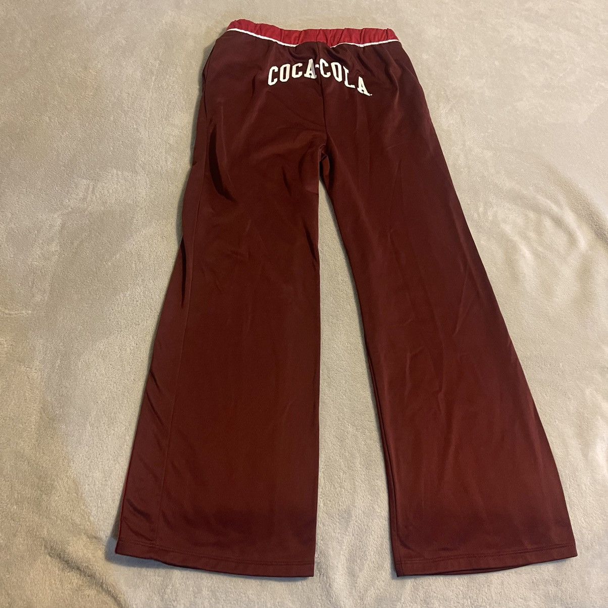 Coca Cola Coca Cola Sweatpants Women Medium Burgundy Wide-Leg Workout Size 31" - 1 Thumbnail