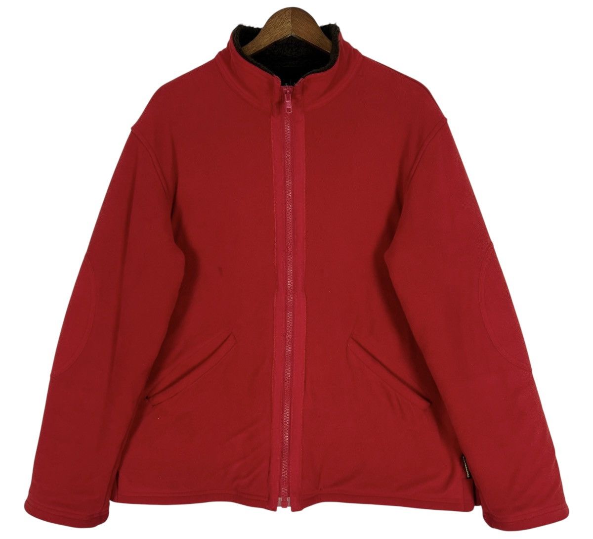 Giorgio Armani Armani Jeans AJ Red Fleece Zip Jacket Sherpa Lined Size US XL / EU 56 / 4 - 2 Thumbnail