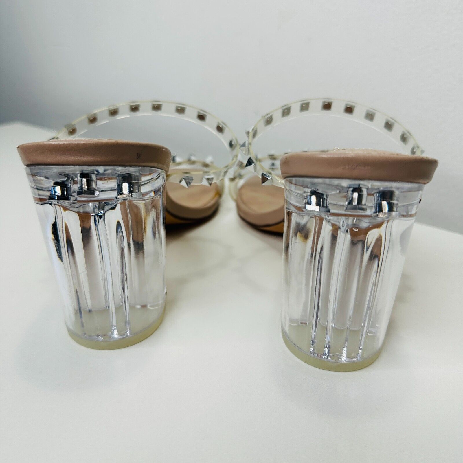 Steve Madden Steve Madden Lucite Cone Heel Clear Silver Stud Sandal 9 Size US 9 / IT 39 - 12 Thumbnail
