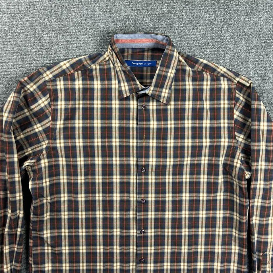 Georg Roth Georg Roth Los Angeles Shirt Mens XL Plaid Button Up Cotton Size US XL / EU 56 / 4 - 2 Thumbnail
