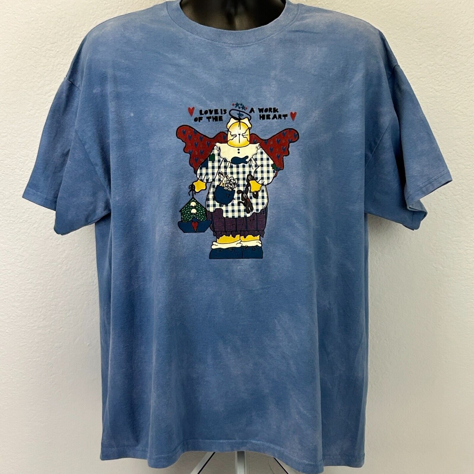 Hanes Vintage Love Is a Work of the Heart T Shirt Blue Unisex XL Size XL / US 12-14 / IT 48-50 - 2 Thumbnail