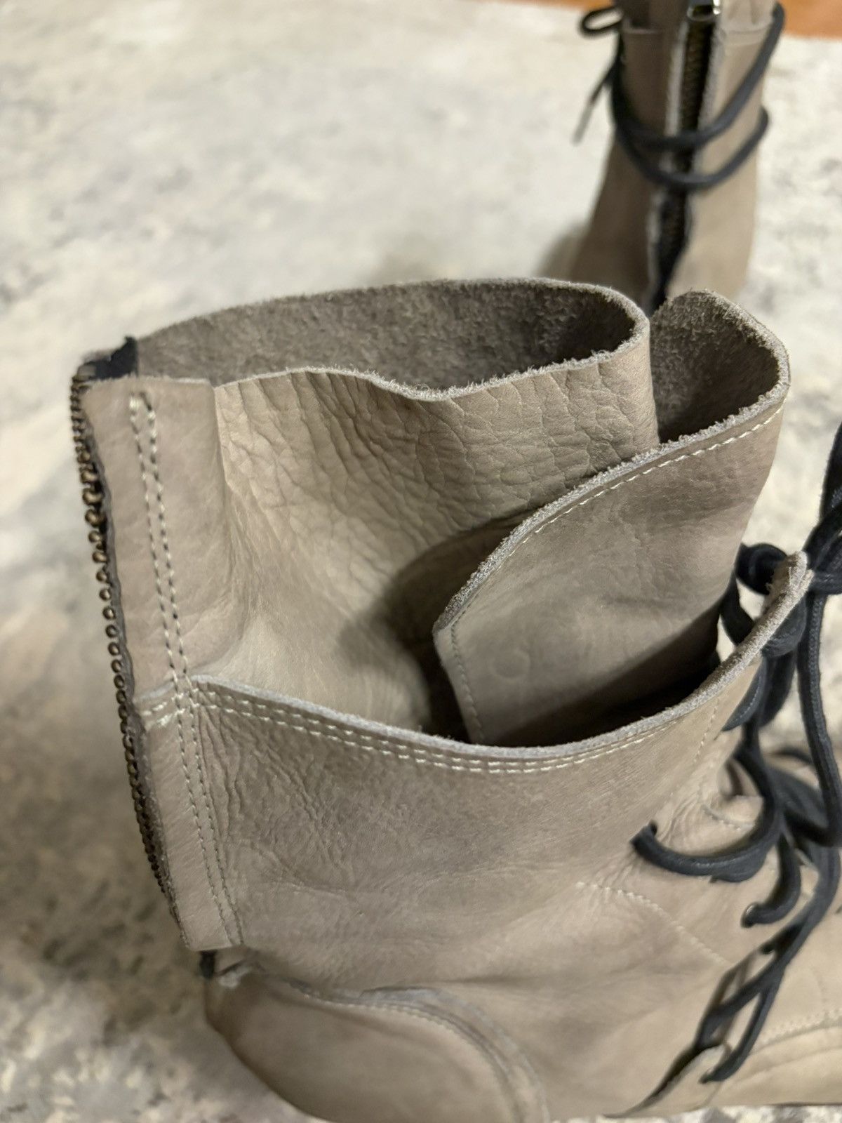 Tornado Mart Grey Layered Leather Back Zip Boots Size US 9.5 / EU 42-43 - 7 Thumbnail