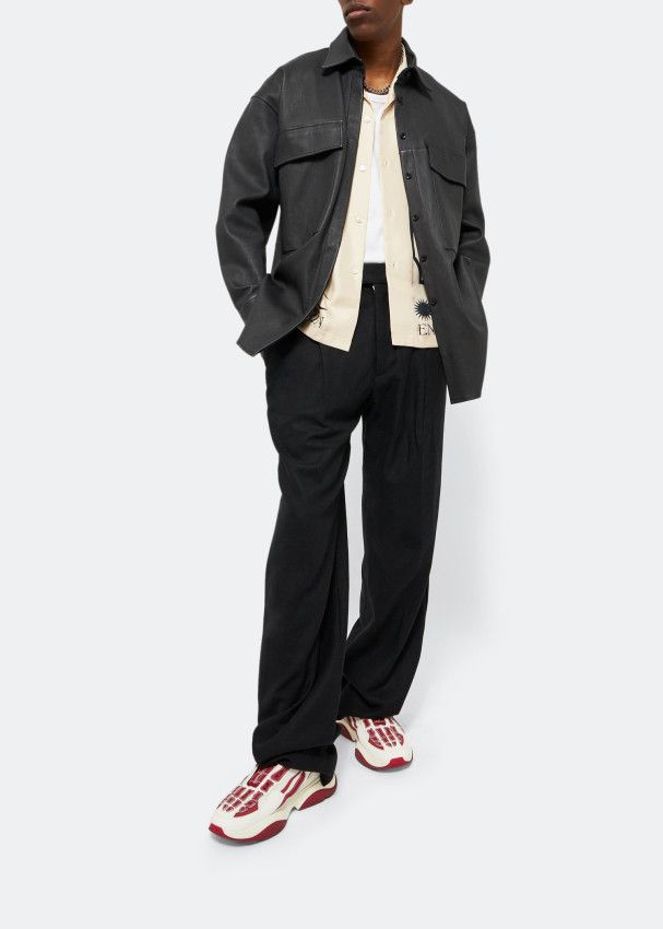 Amiri oc11z0225 Bone Runner Low-Top Sneakers in White/Red Size US 12 / EU 45 - 2 Thumbnail