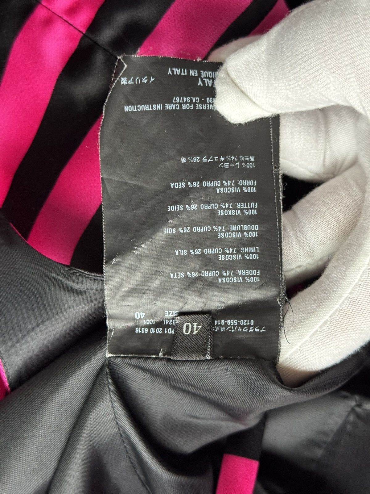 Prada Prada Spring 2011 pink and black striped satin dress Size S / US 4 / IT 40 - 14 Thumbnail