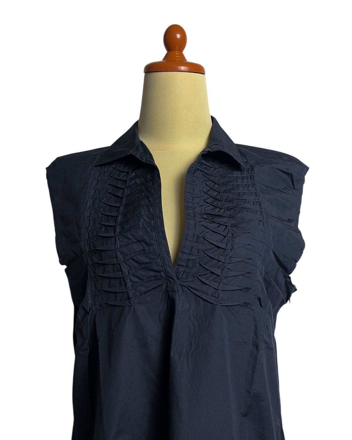 Jil Sander 2000s Pleated Sleeveless Blouse Size S / US 4 / IT 40 - 6 Thumbnail