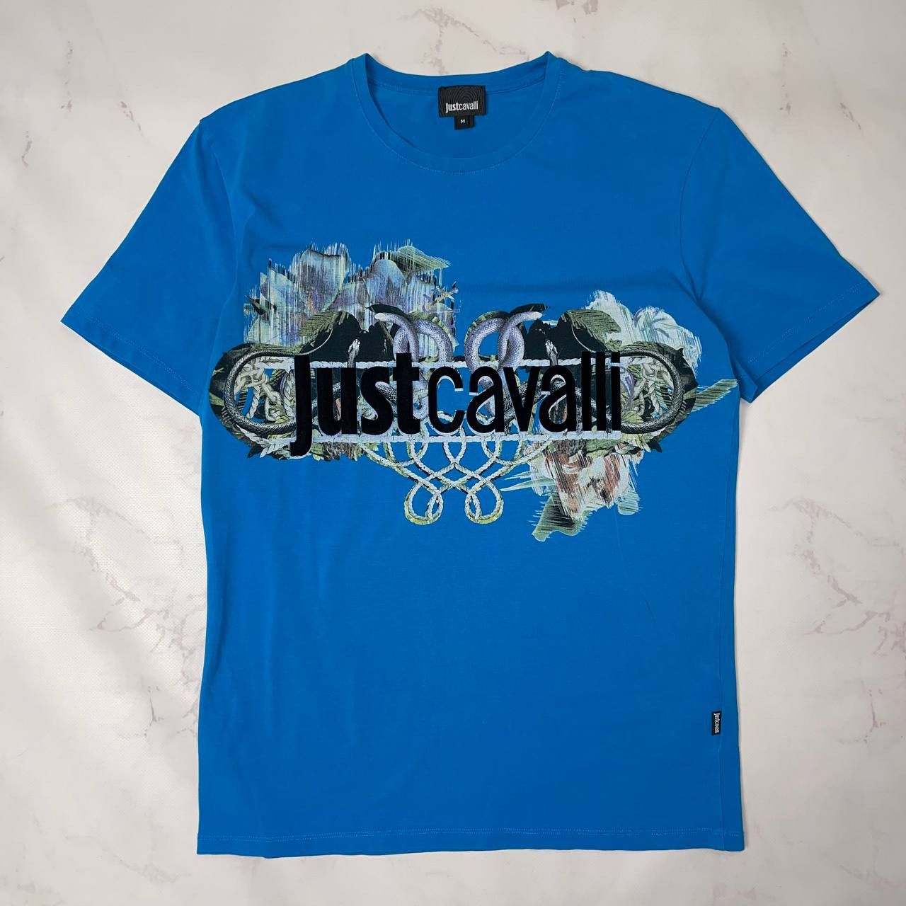 Just Cavalli Just Cavalli Blue Cotton Graphic Printed T-Shirt Size M Mens Size US M / EU 48-50 / 2 - 3 Thumbnail